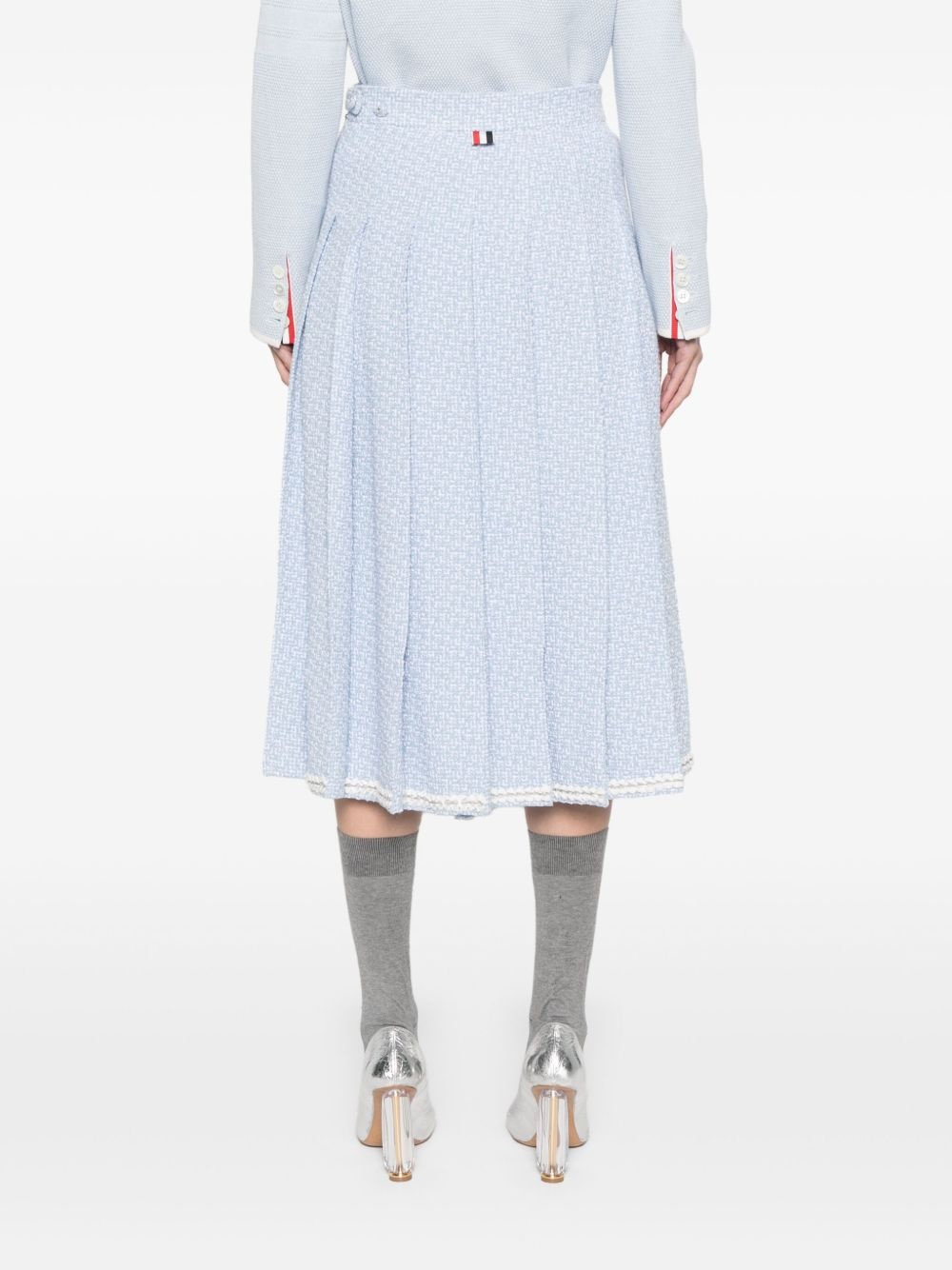 pleated tweed midi skirt - 4