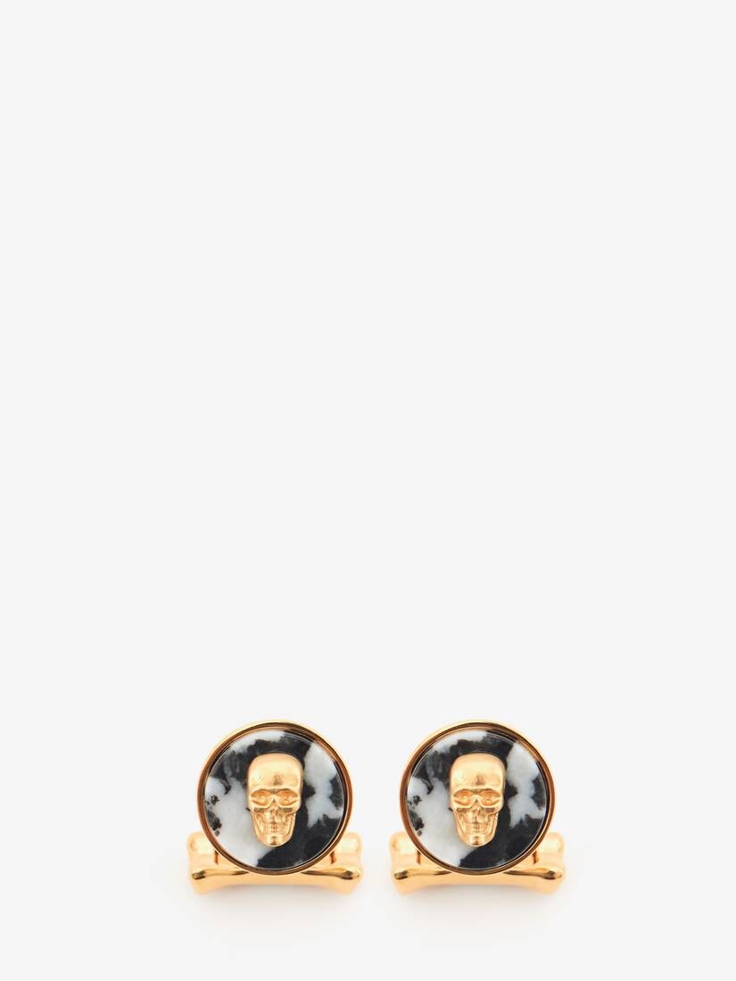 Men's Skull On Stone Cufflinks in Black - 1