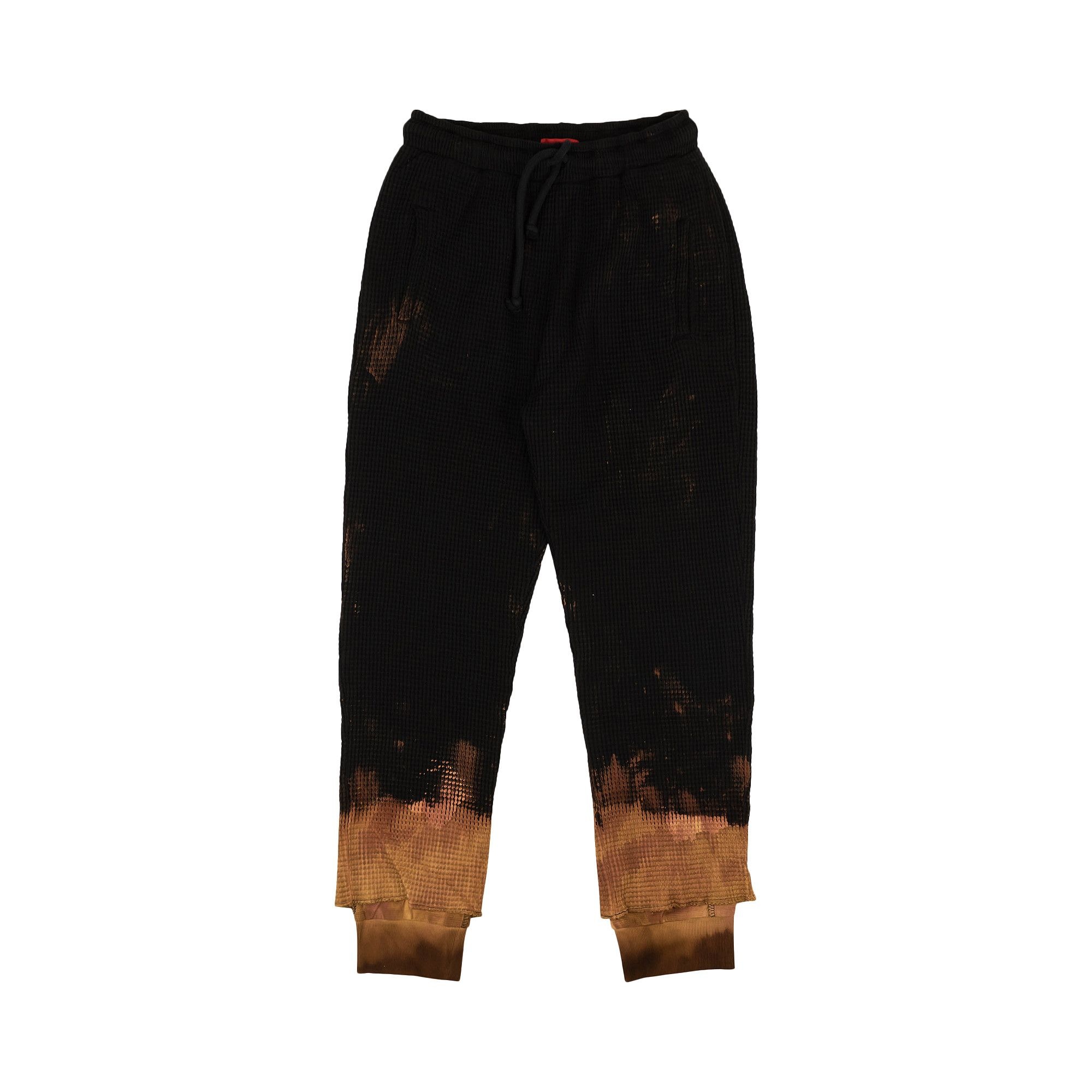 424 Waffle Knit Double Layer Sweatpants 'Black' - 1