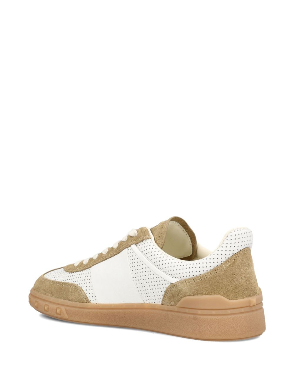 perforated leather sneakers - 4