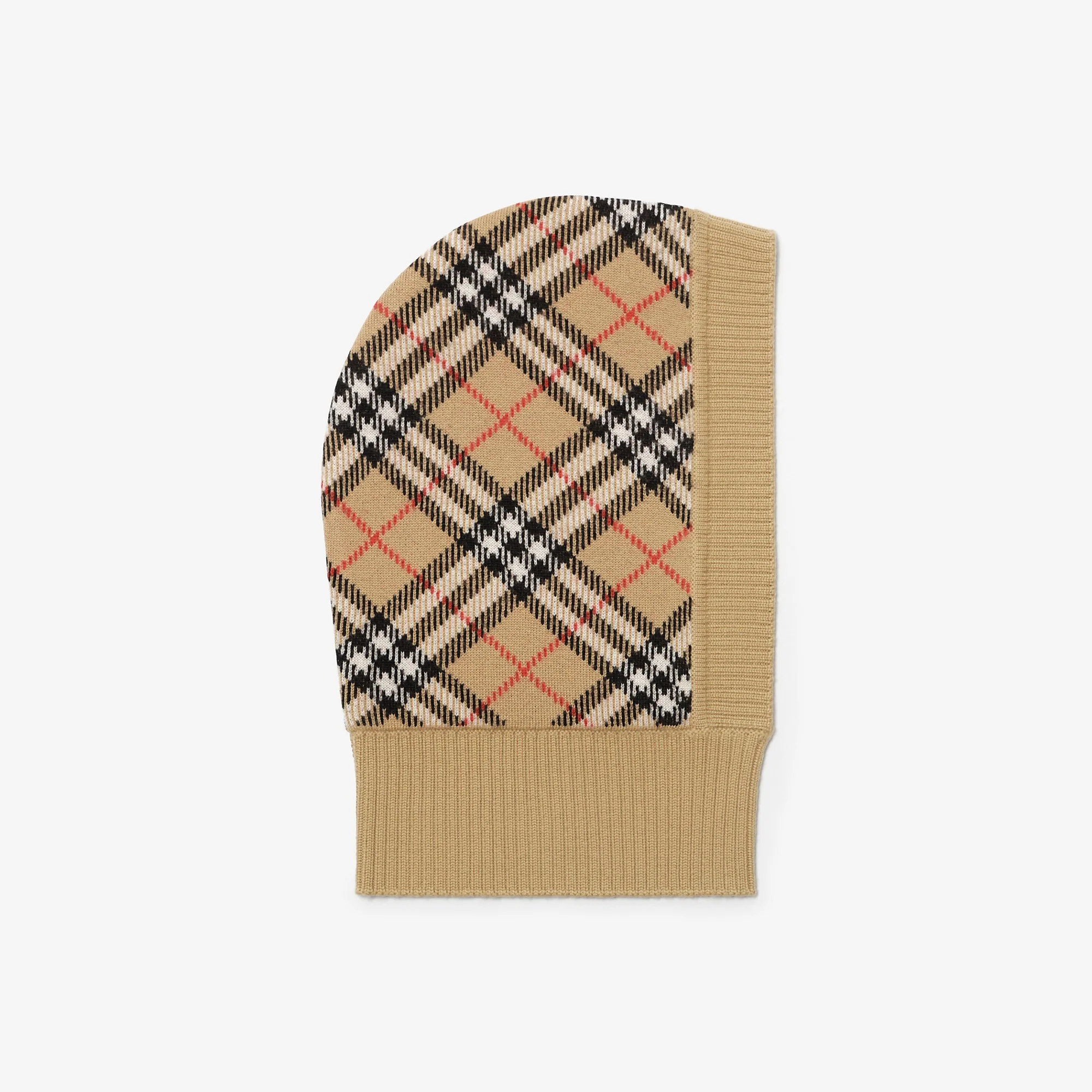Check Wool Blend Hood - 1