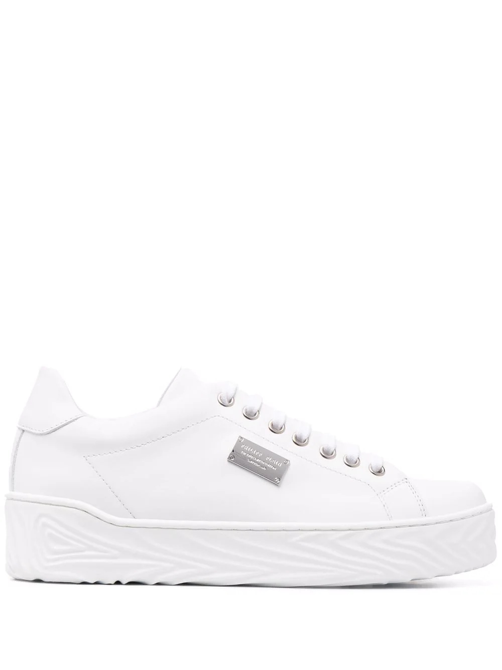 logo-plaque lace-up trainers - 1