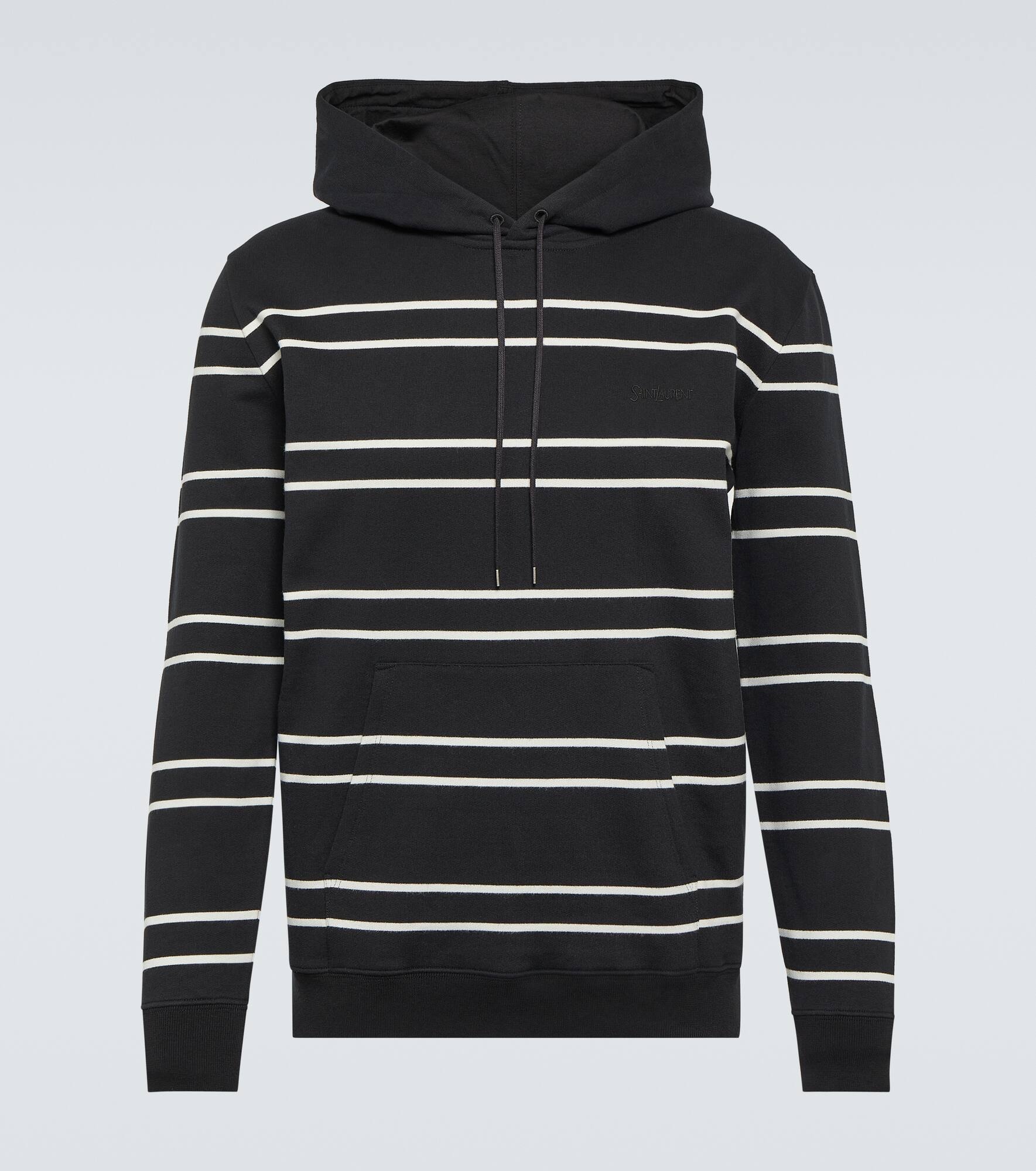 Striped cotton fleece hoodie - 1