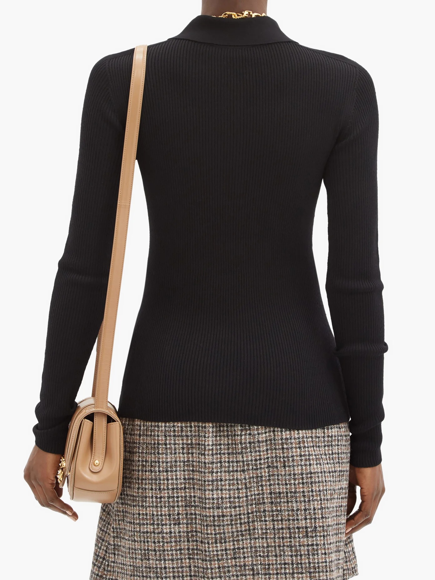 Ribbed wool polo sweater - 5