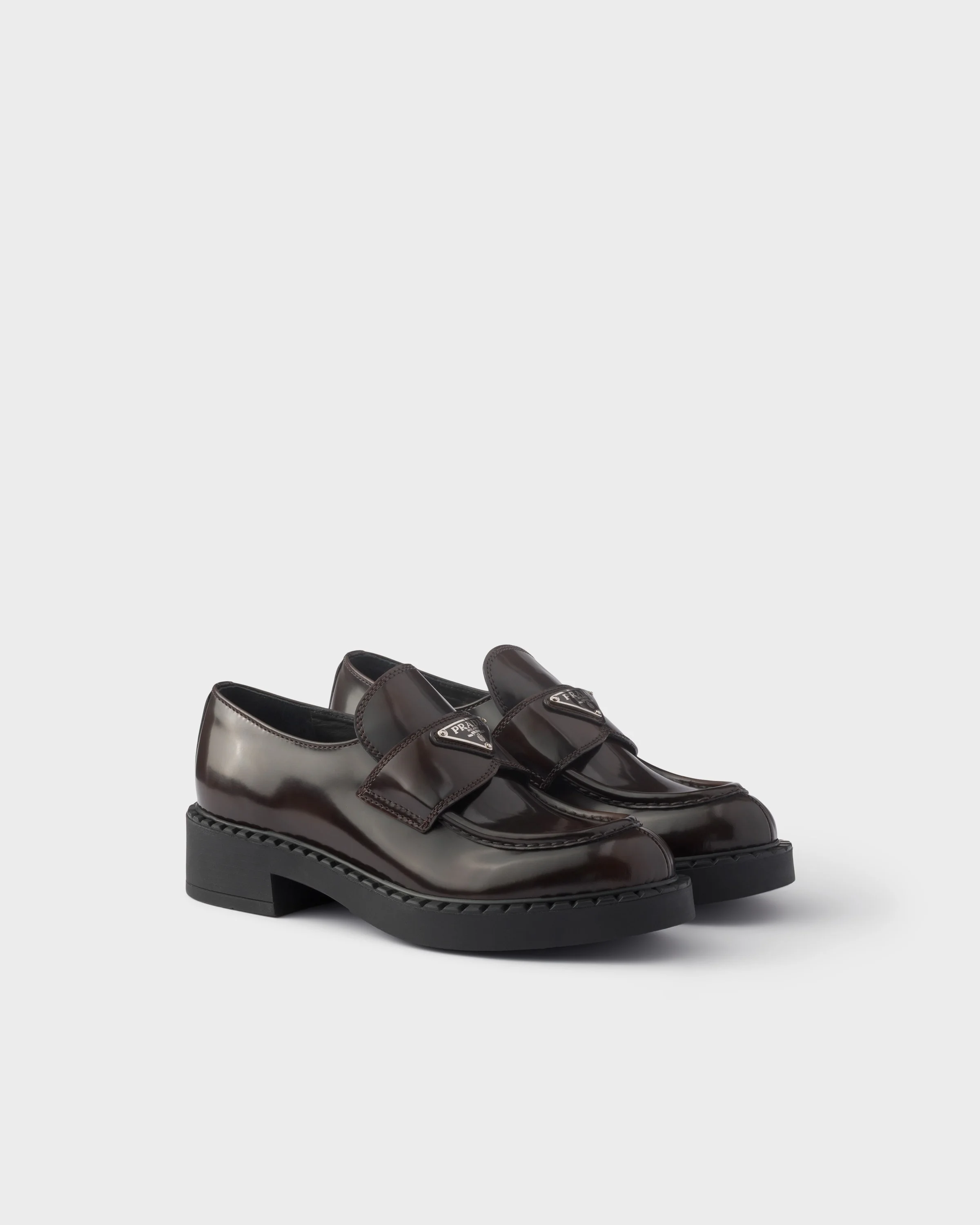 Chocolate brushed leather loafers - 1