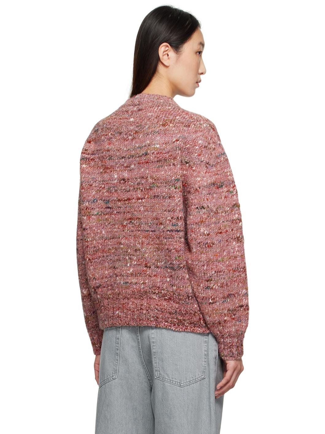 Pink Melange Crewneck Sweater - 3