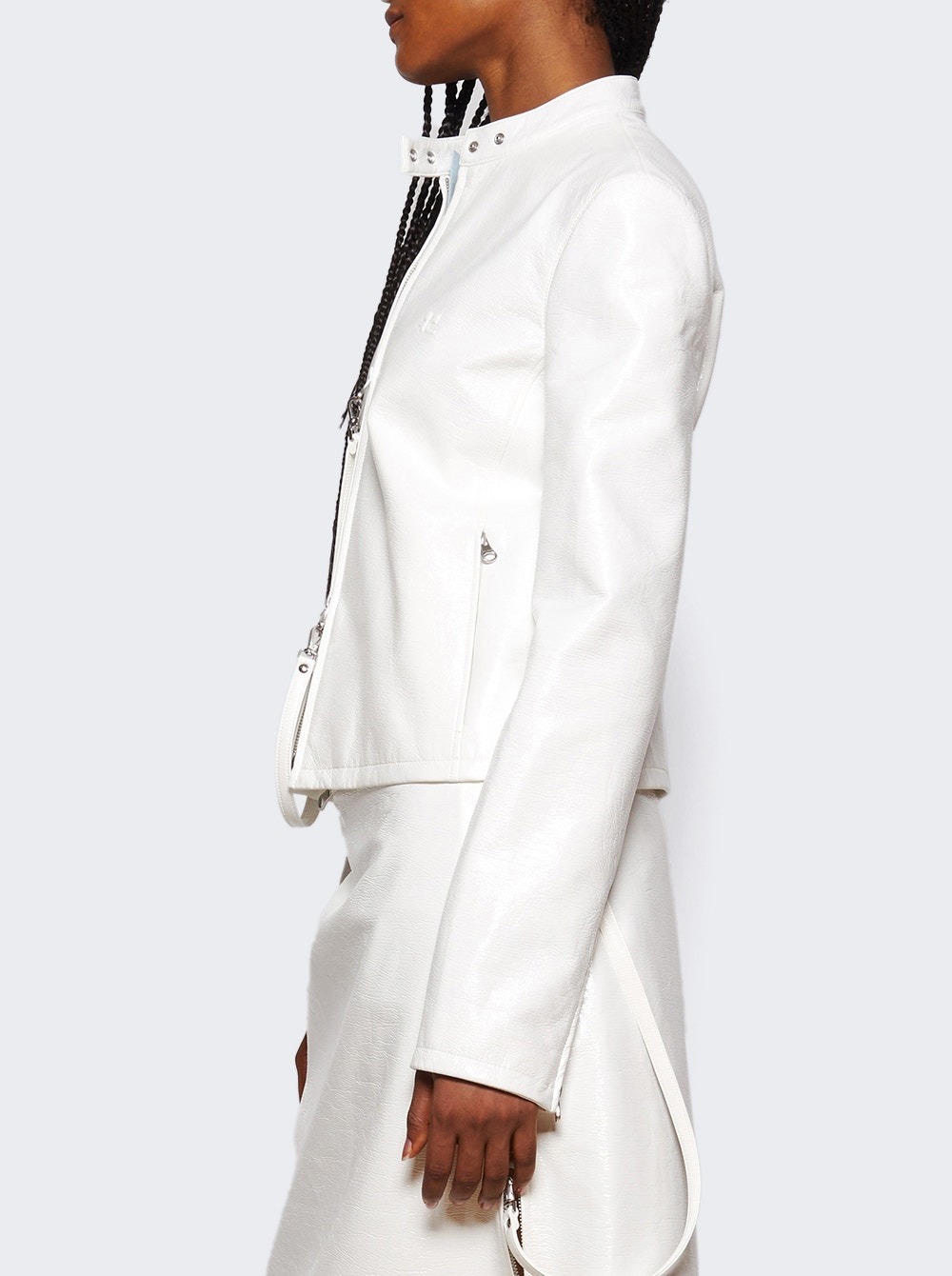 City Vinyl Biker Jacket Heritage White - 3