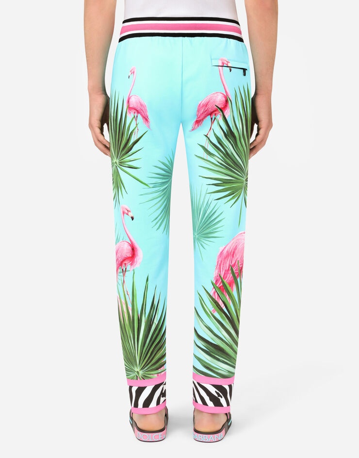 Jersey jogging pants with flamingo print - 7