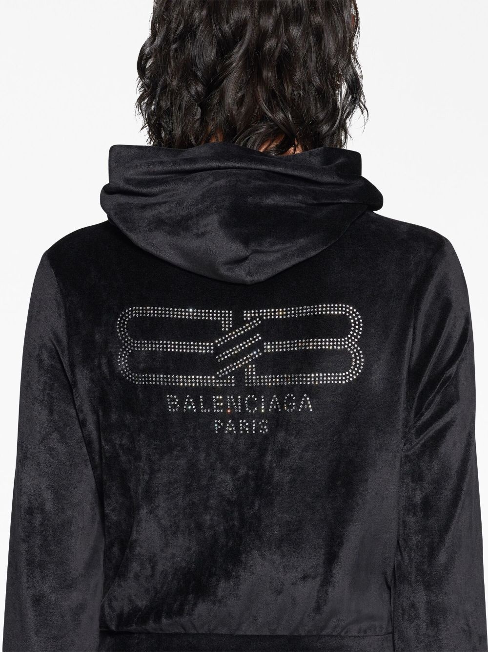 【送料&関税込】Balenciaga Velvet Full Zip Hoodie Balenciaga - Velvet full zip hoodie black - The Corner