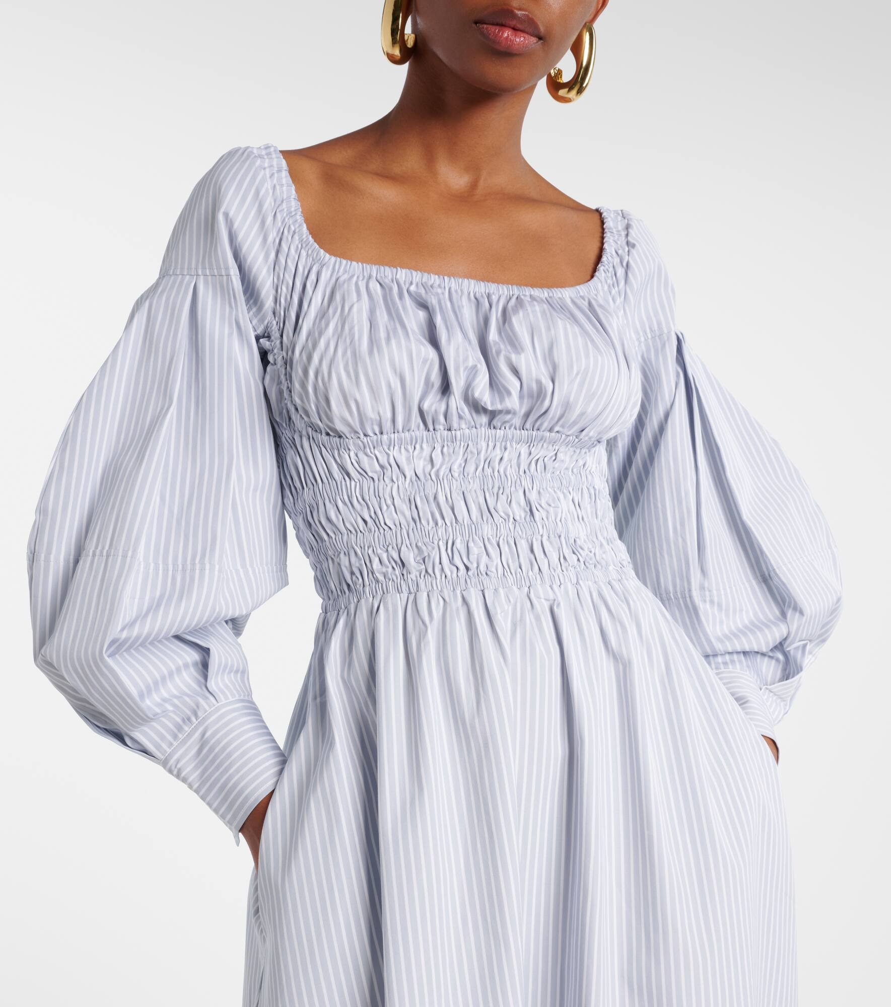 Josie striped cotton midi dress - 4