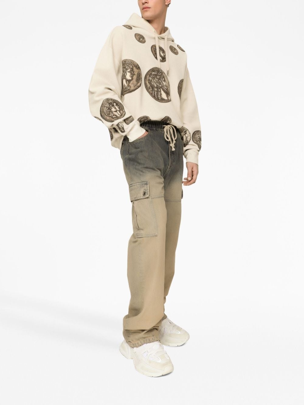 drawstring cargo jeans - 3
