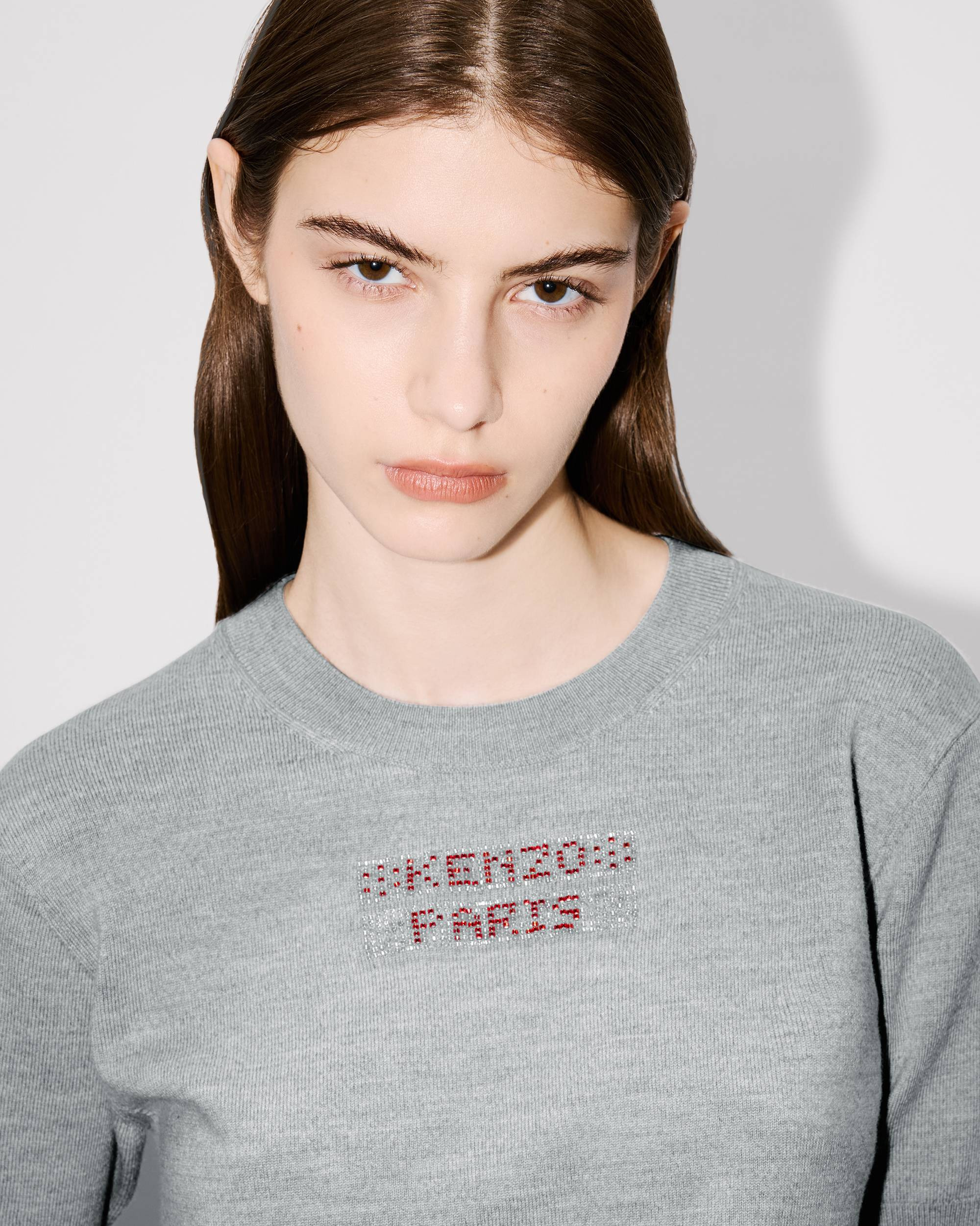 Beaded trims top in light wool - 6