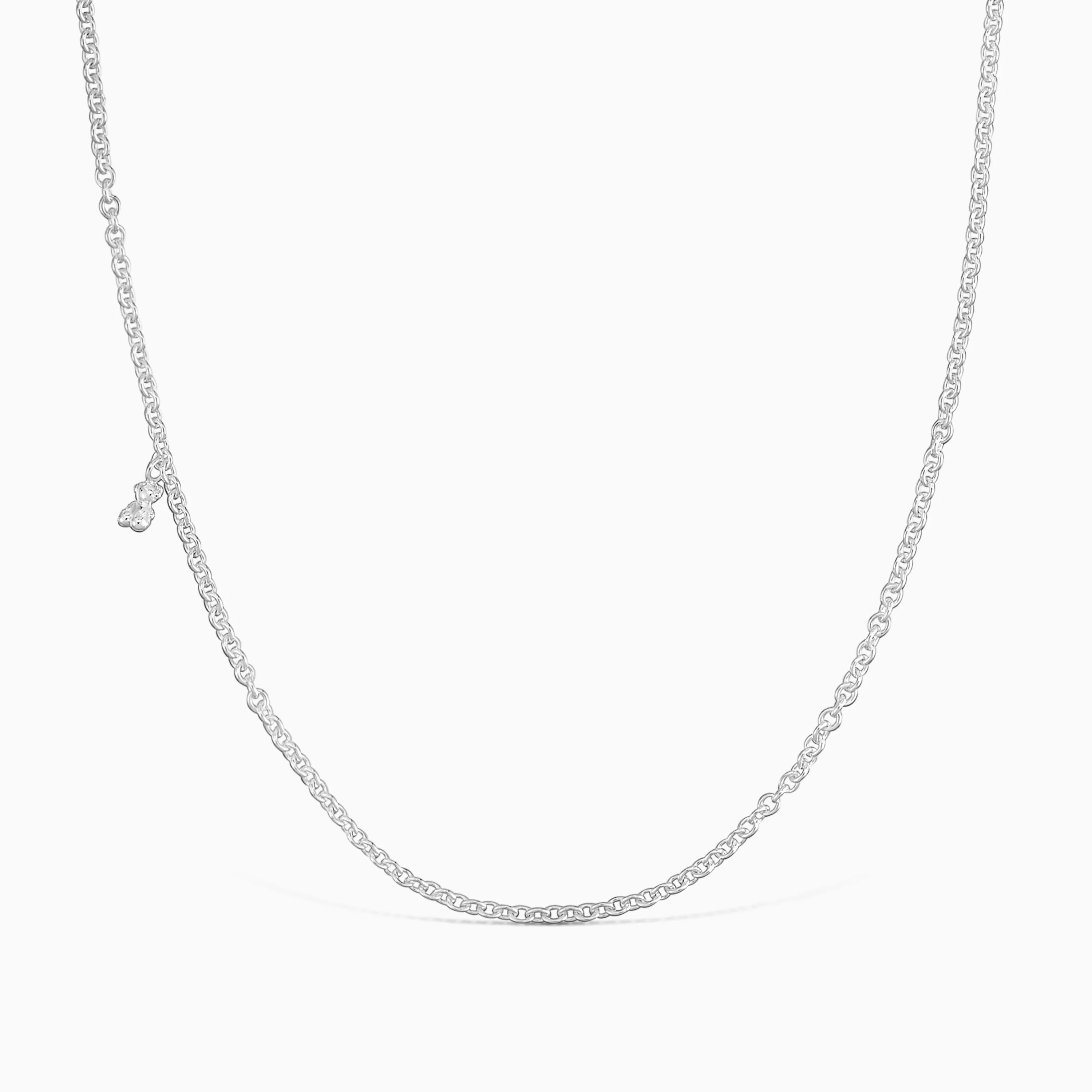 Long silver Necklace with round rings Bold Bear - 1