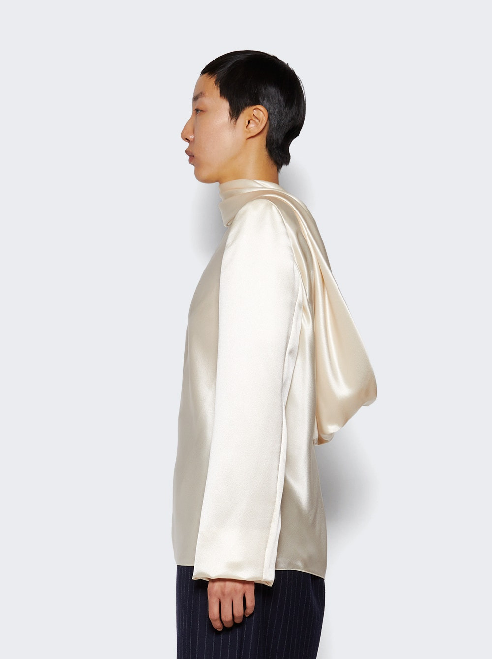 Cowl Back Blouse Craie - 4