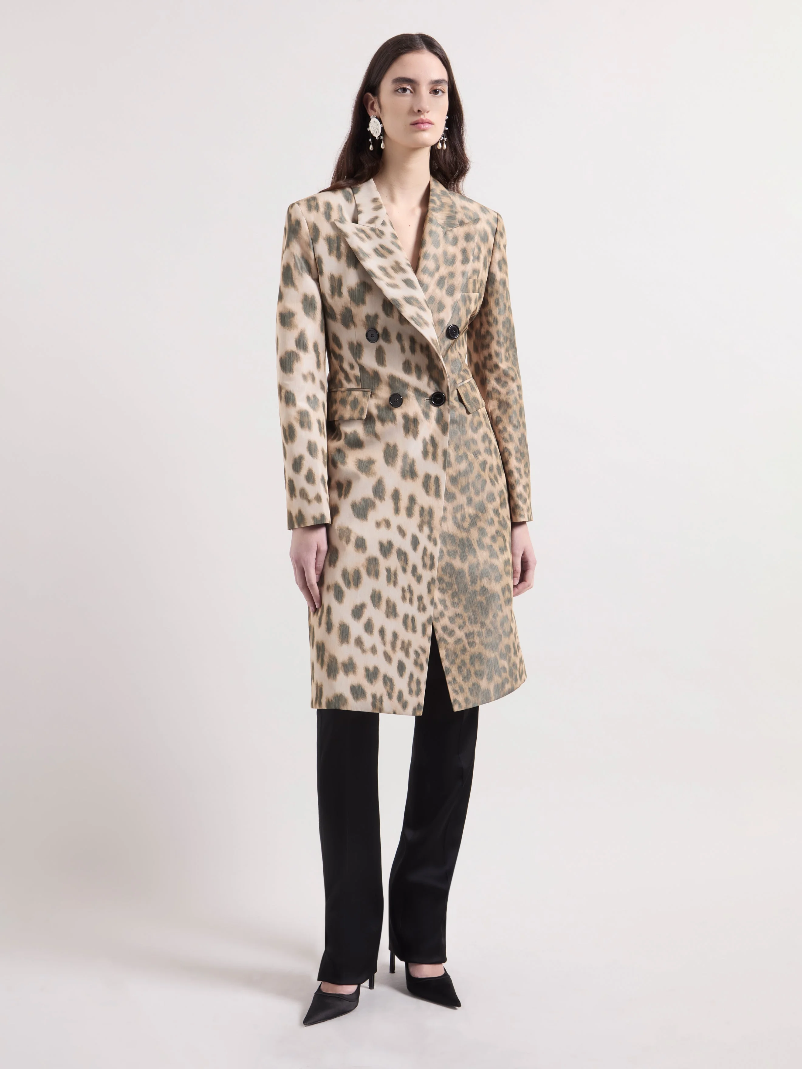 Leopard Taffeta Frock Coat - 1