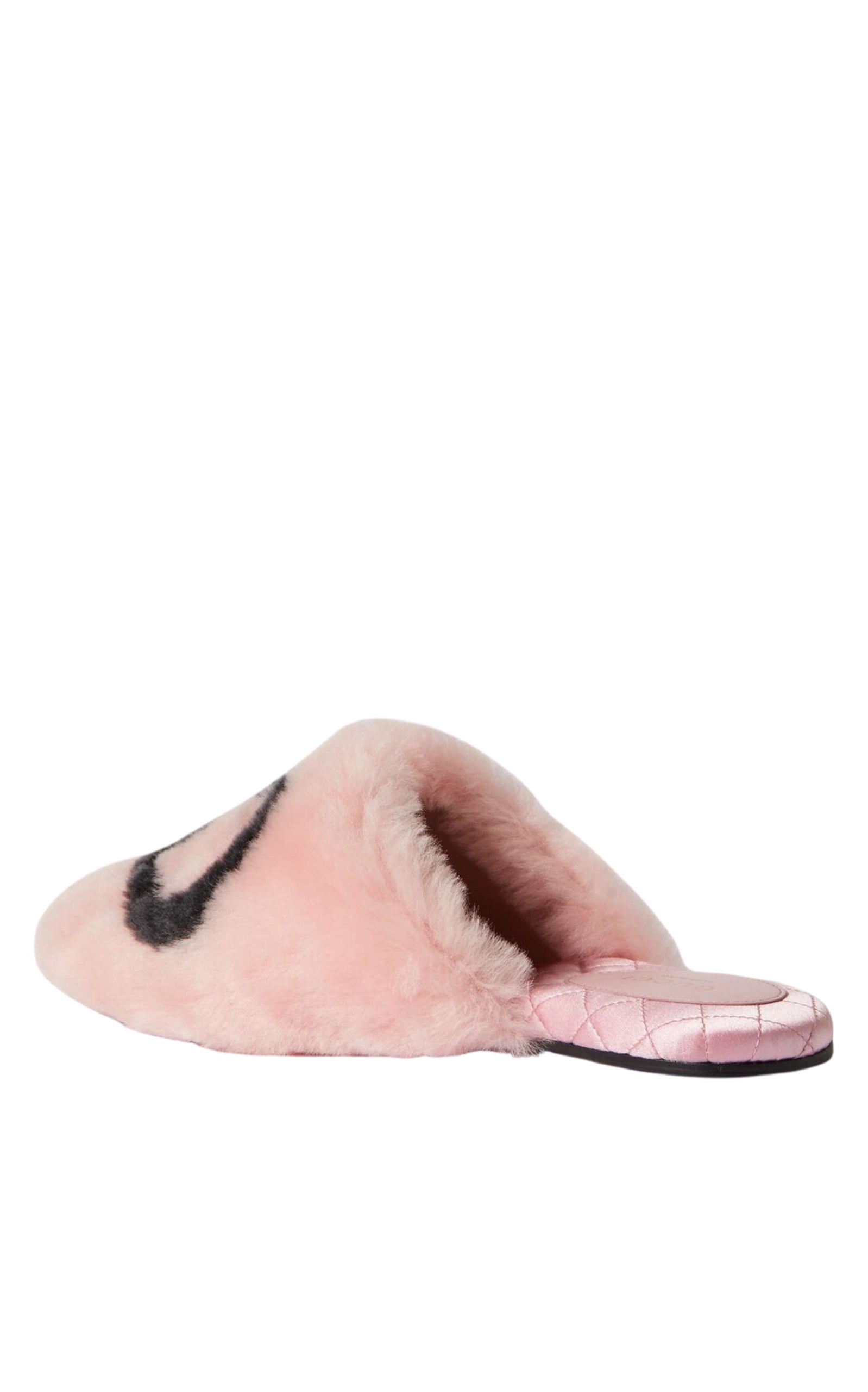 Interlocking G Faux Fur Slippers in Pink - 5