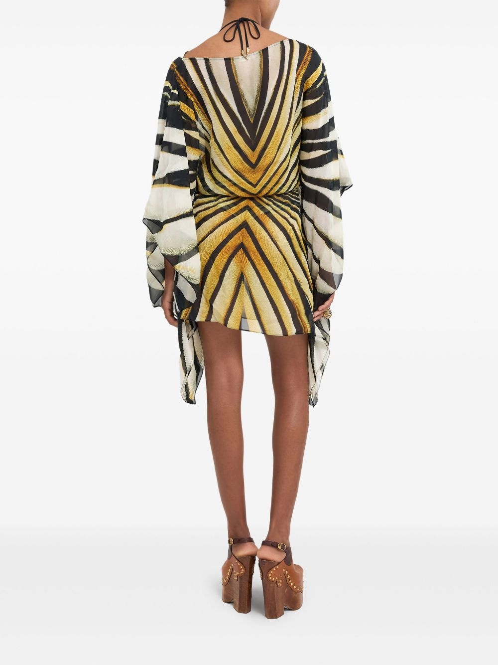 Ray of Gold print chiffon silk dress - 4