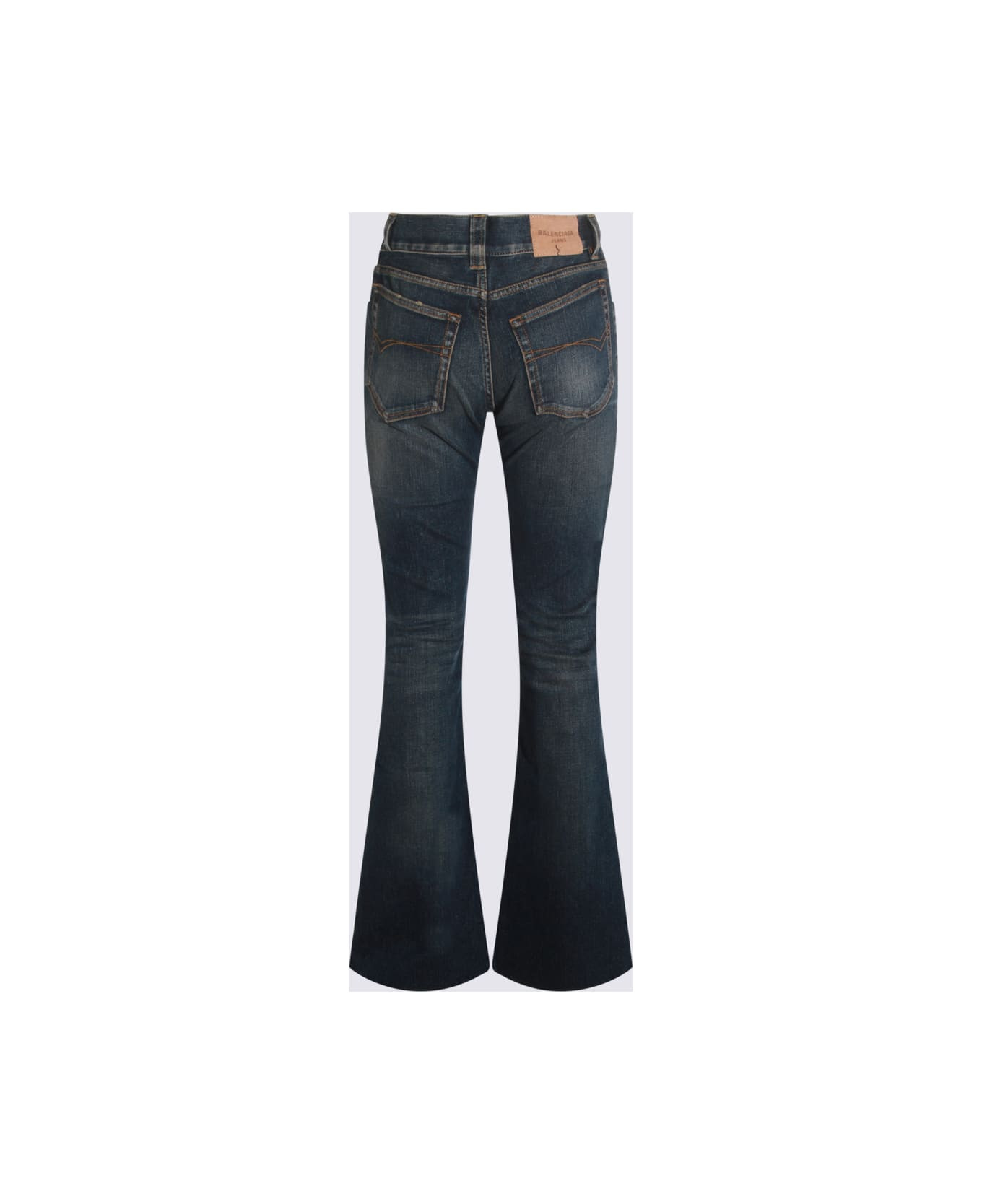 Blue Cotton Bootcut Jeans - 2