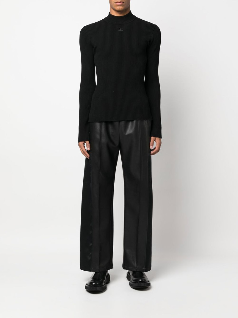 courrèges logo-embroidered ribbed-knit jumper outlook