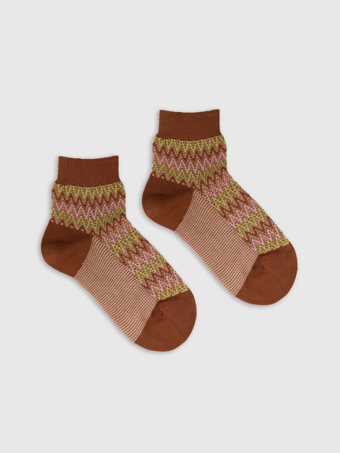Short socks cotton blend zig zag - 1
