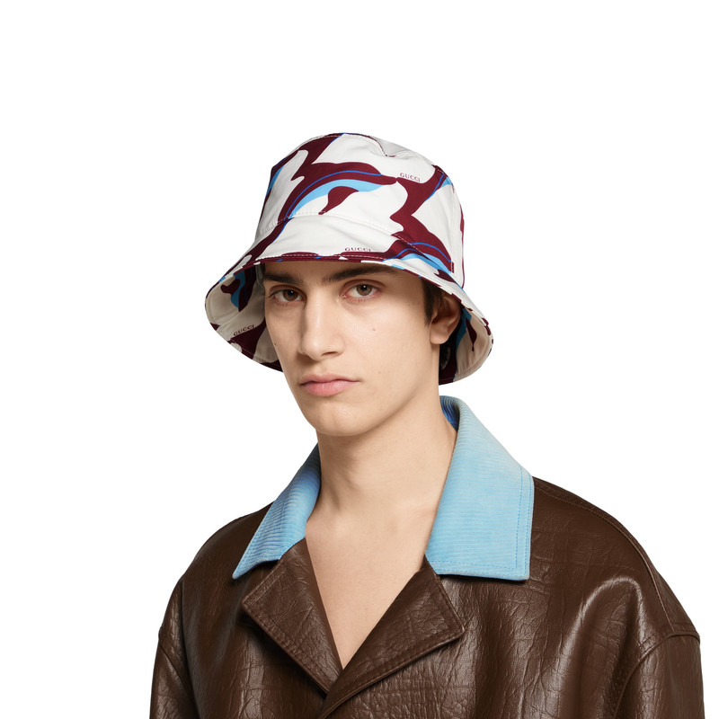 Printed cotton canvas bucket hat 3