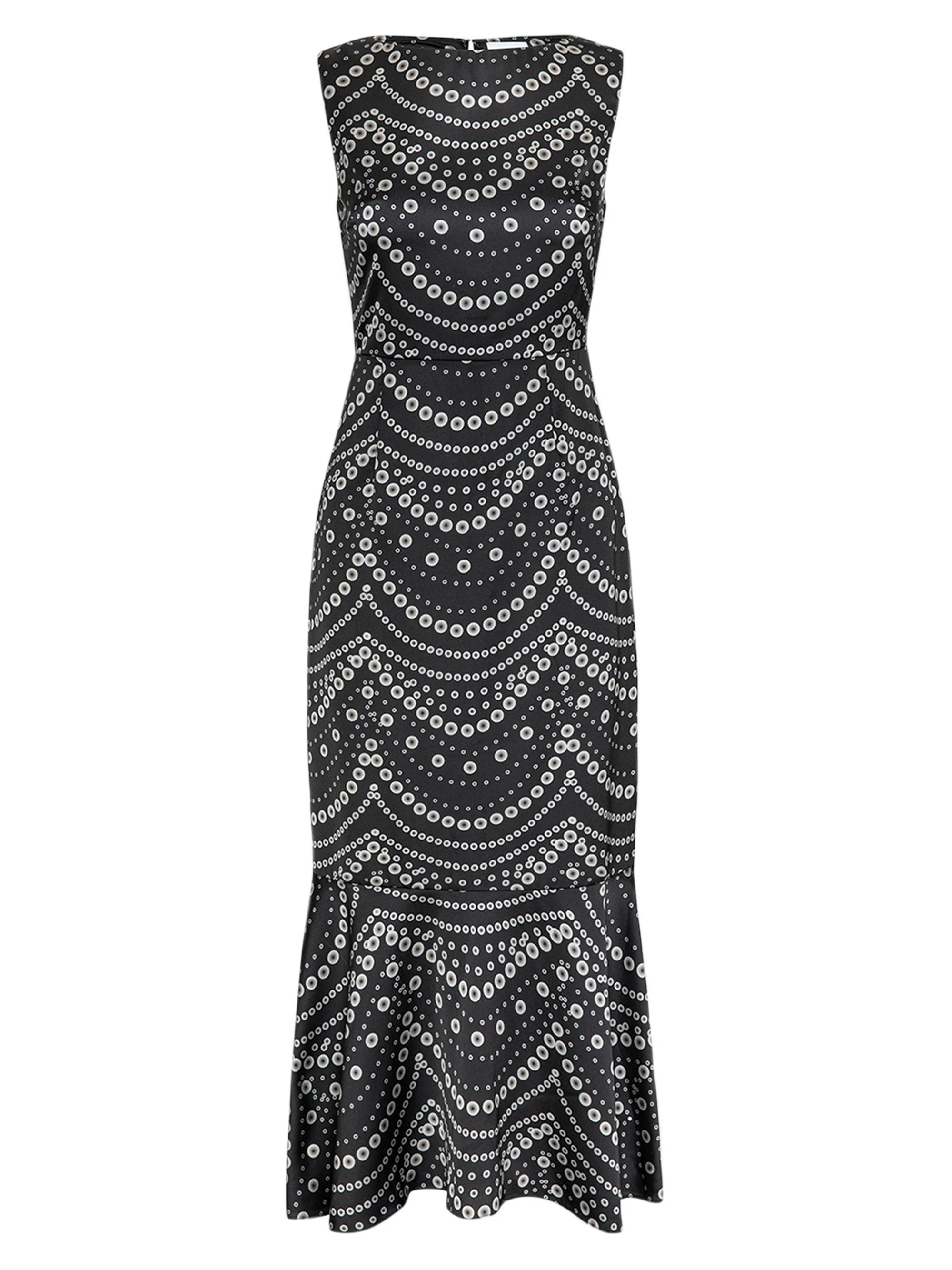 Women's Patricia Printed Satin Midi-Dress - Stranded Pearls - 1