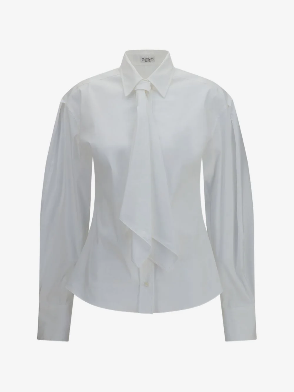 tie-detail puff-sleeve shirt - 1
