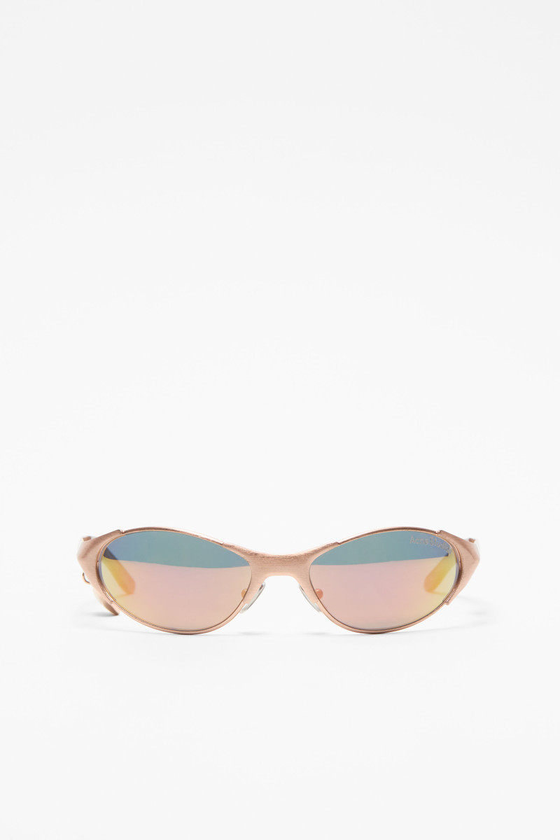 Metal frame charm sunglasses - Rose copper - 1