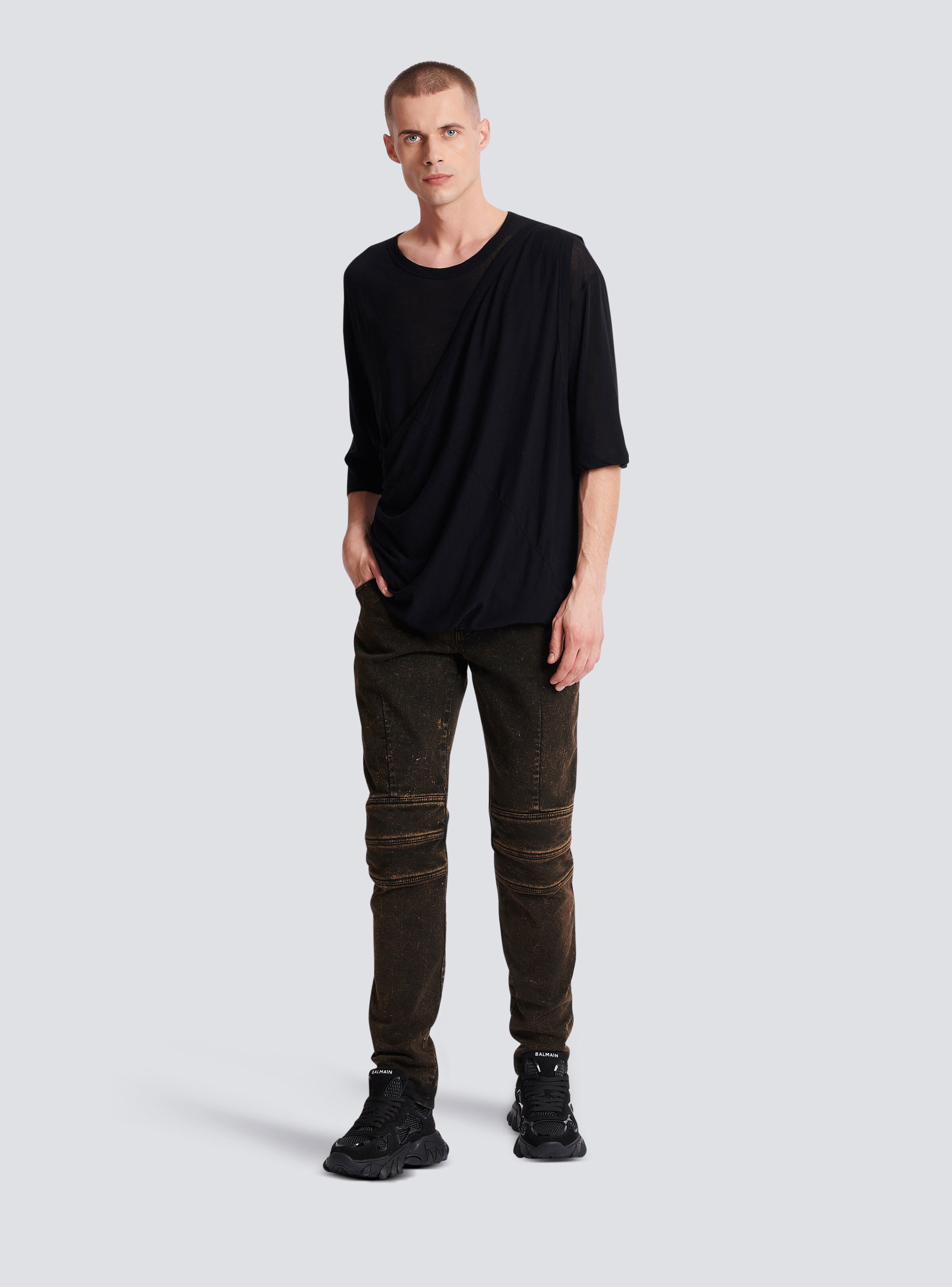 Draped jersey T-shirt - 2