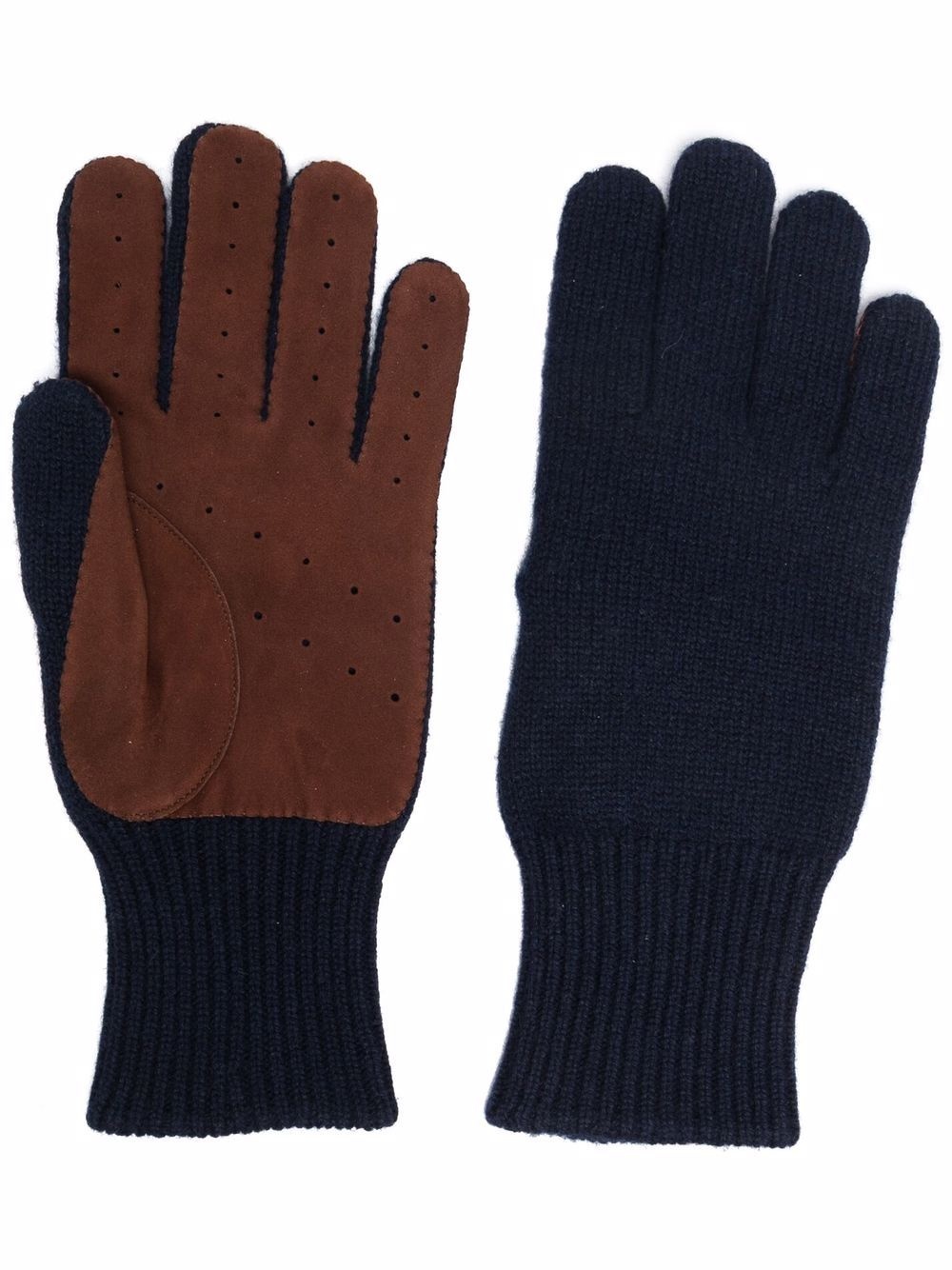 perforated cashmere gloves - 1