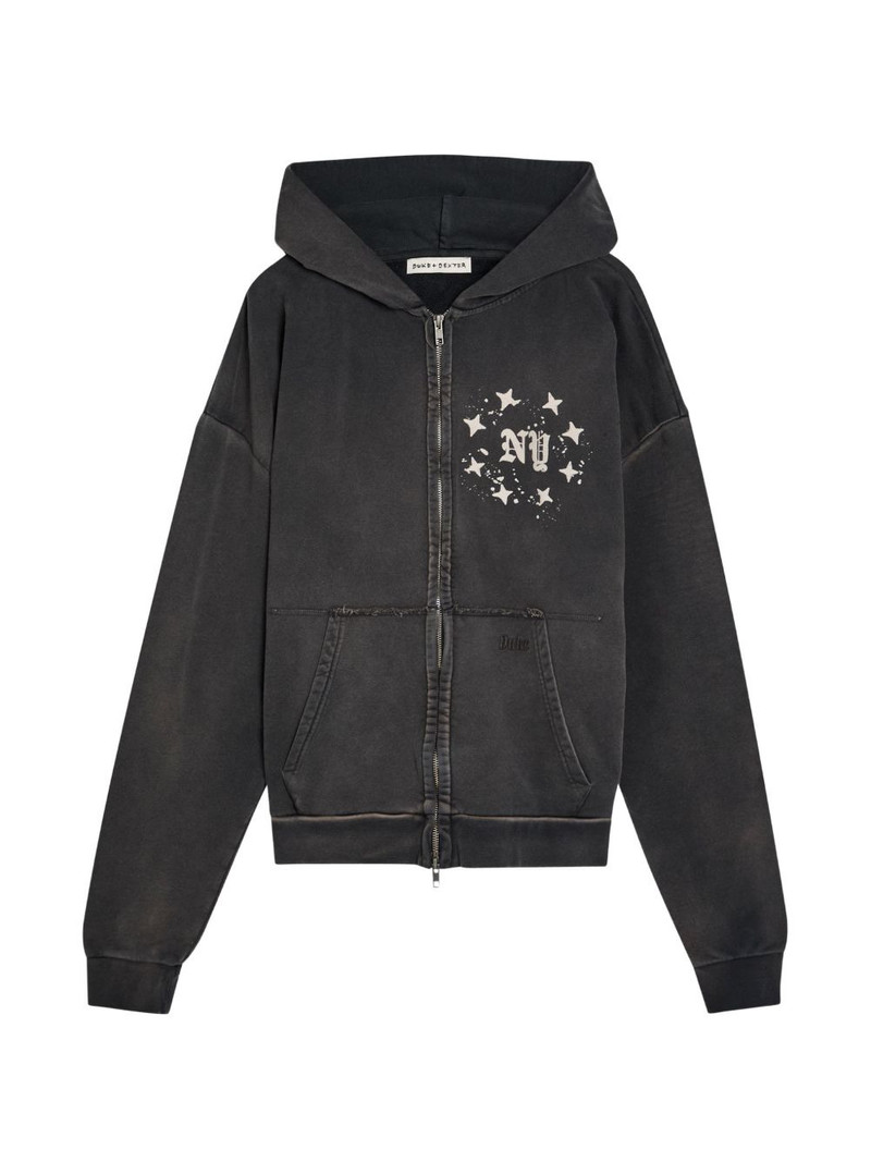 distressed zipped hoodie 1