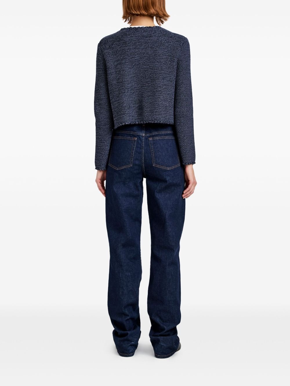 scallop-hem cropped jacket - 4