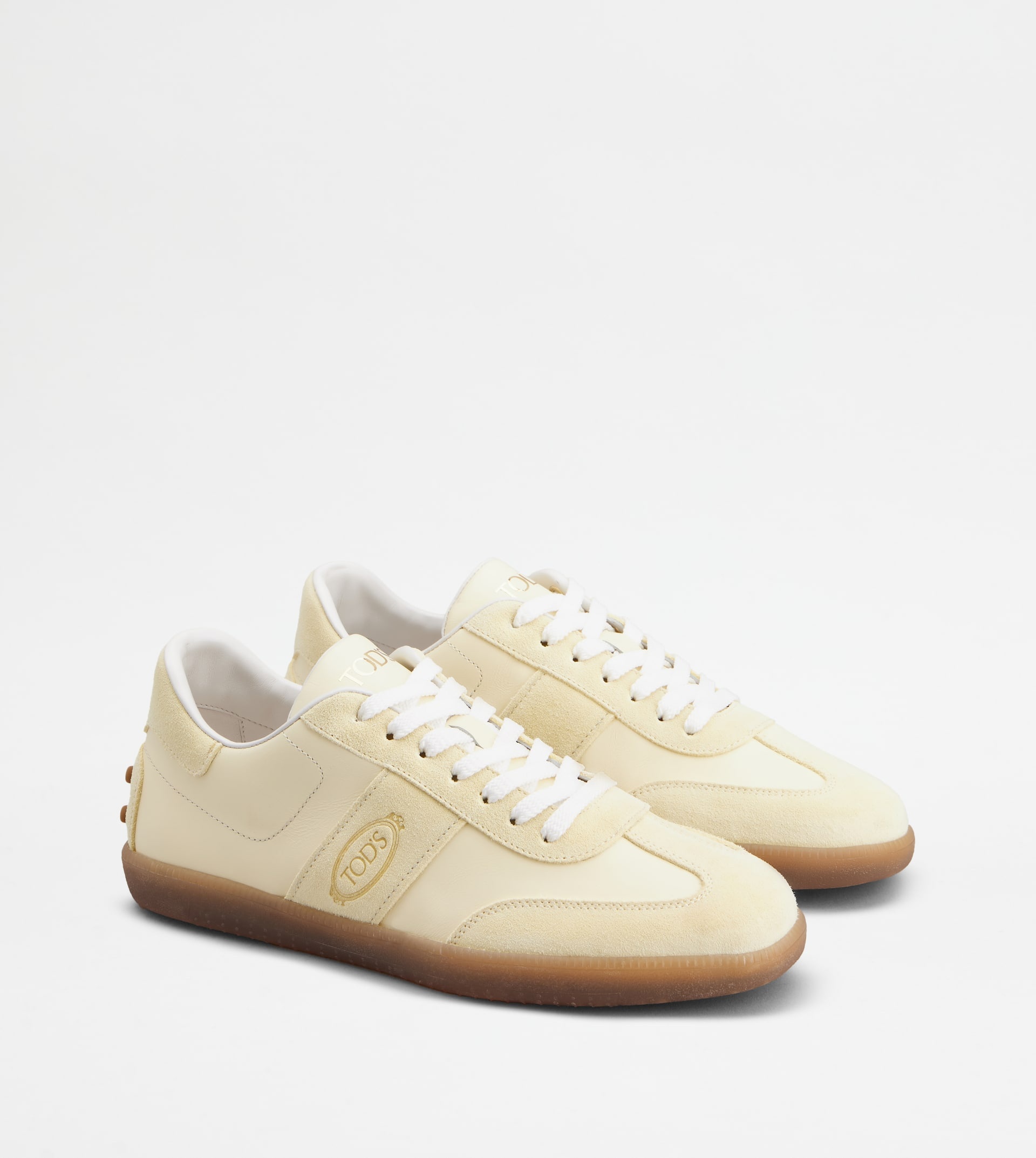 TOD'S TABS SNEAKERS IN LEATHER - YELLOW - 3