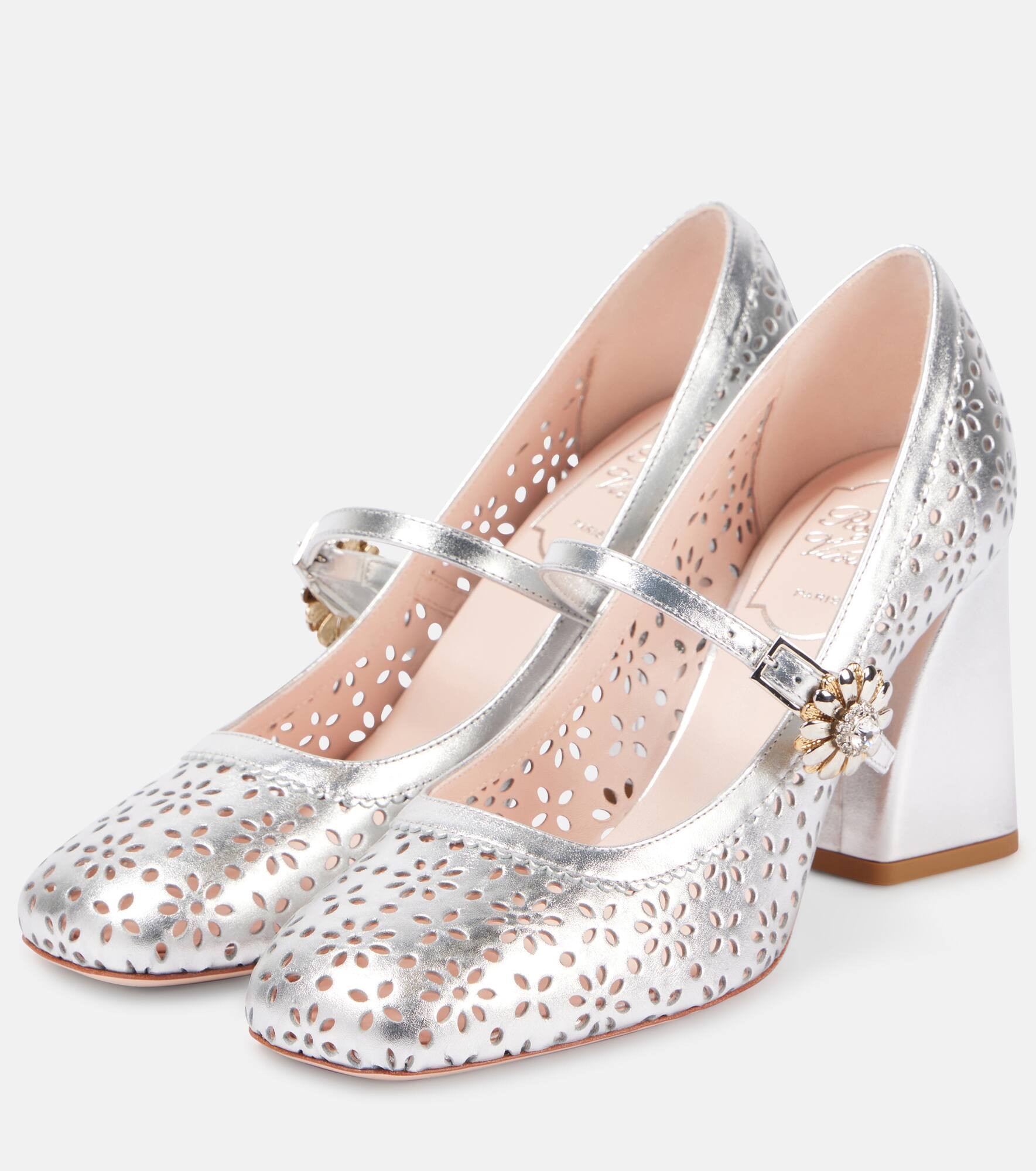 Très Vivier metallic leather Mary Jane pumps - 4