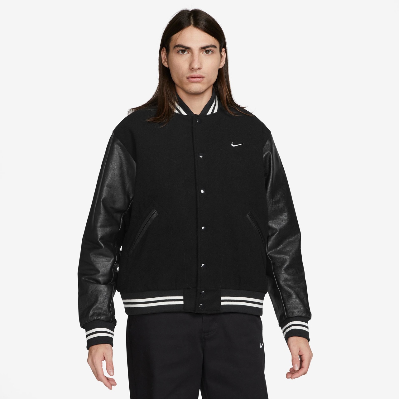 Nike leather jacket mens online