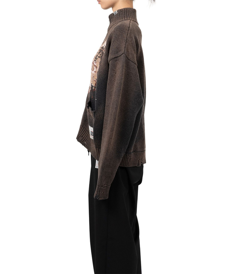 Cat Jacquard Knit Cardigan 5