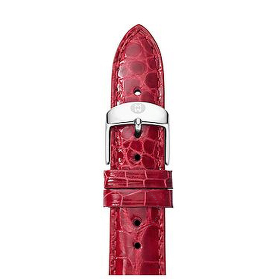 Michele - Michele Special Editions 18mm Lipstick Red Alligator Watch Strap MS18AA010630 - 1