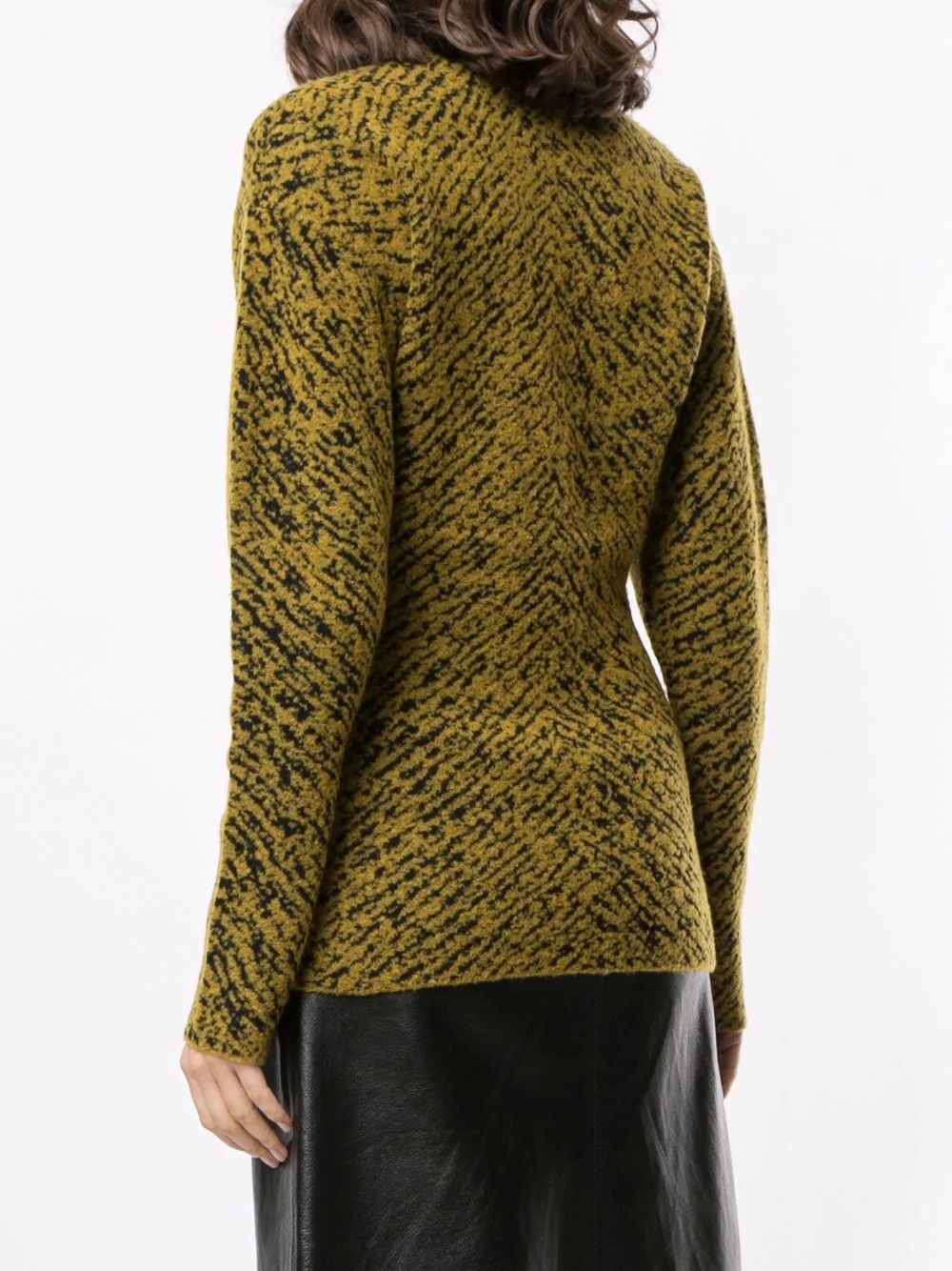 jacquard herringbone dropped shoulder jumper - 4