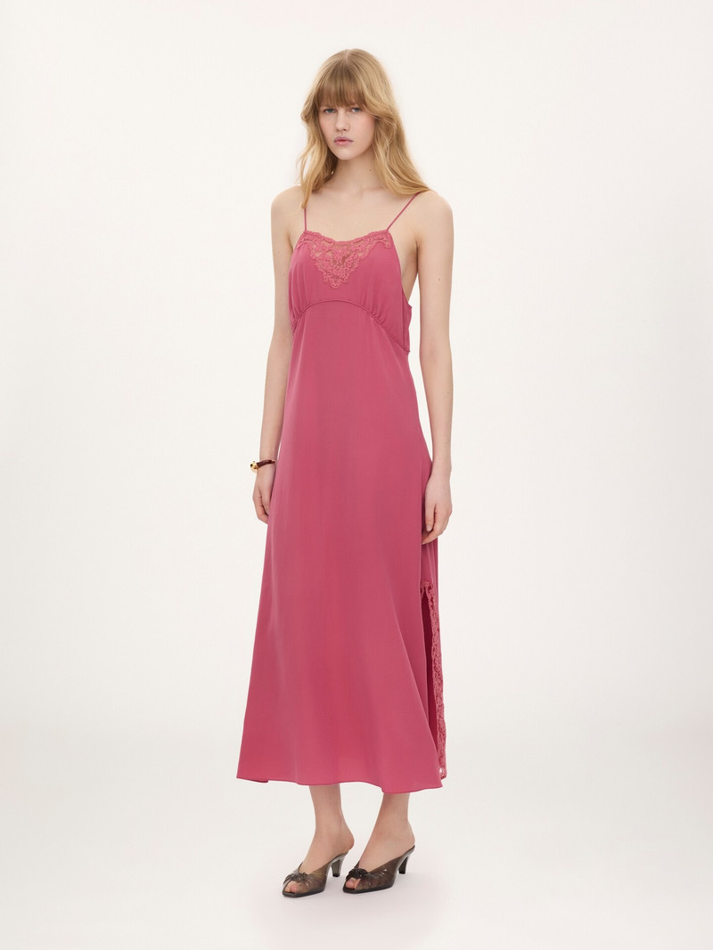 Chloé LONG LINGERIE DRESS IN CRÊPE DE CHINE & LACE outlook
