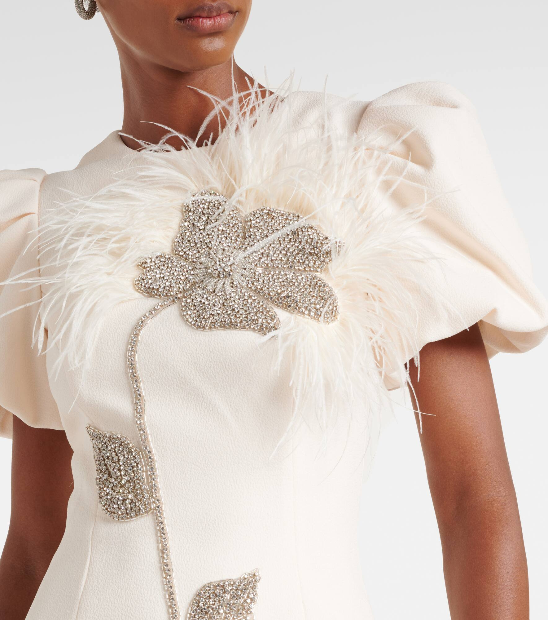 Embellished crêpe cocktail dress - 4