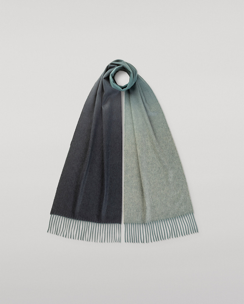Umbra Ombré Blue Cashmere Scarf 1