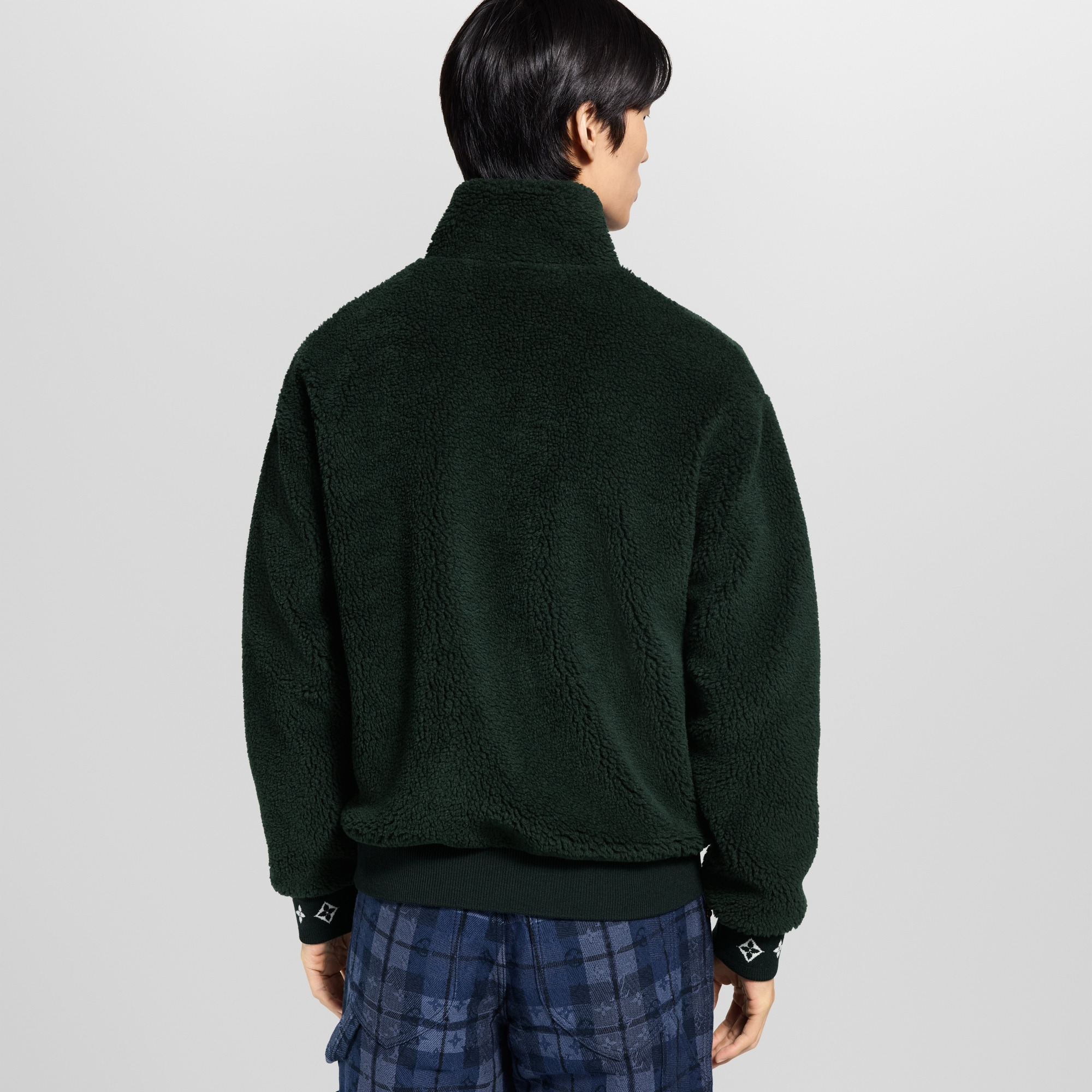 Leather Patch Fleece Blouson - 4