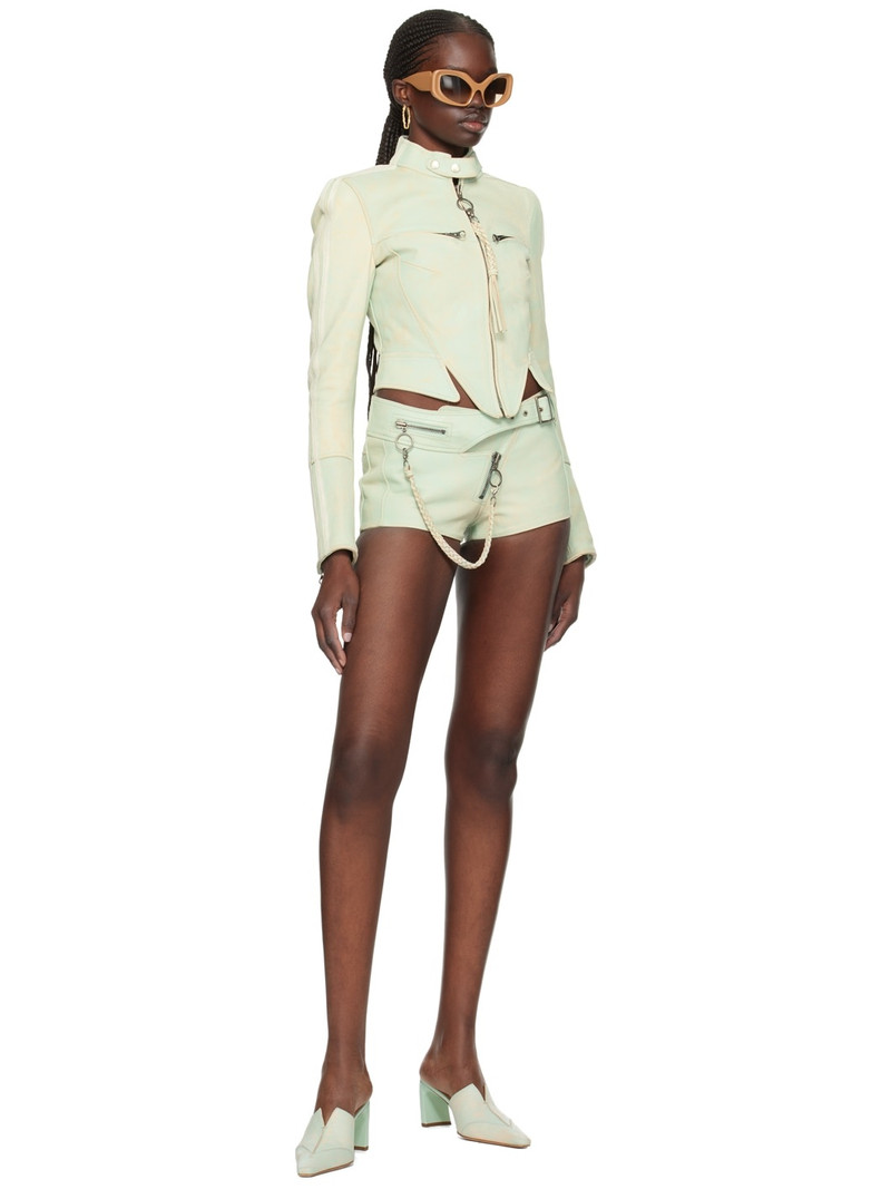 KNWLS Blue Nihil Leather Shorts outlook