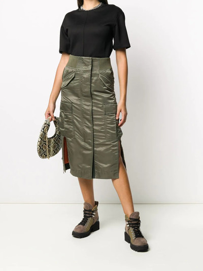 sacai nylon cargo pocket midi skirt outlook