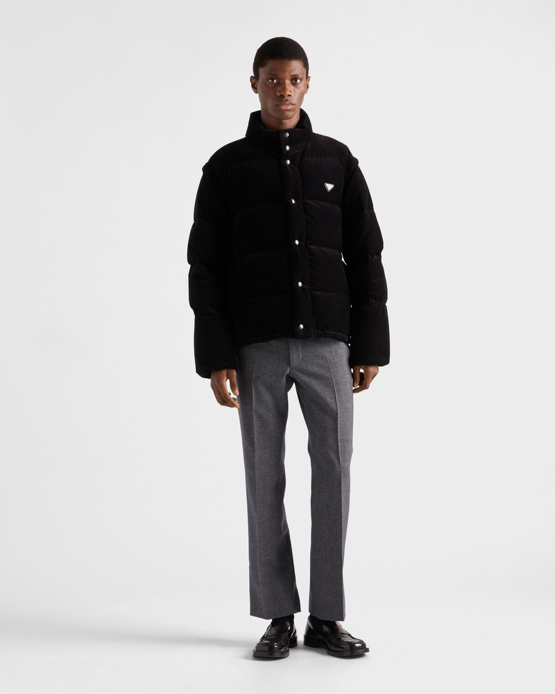 Prada Medium-weight corduroy down jacket outlook