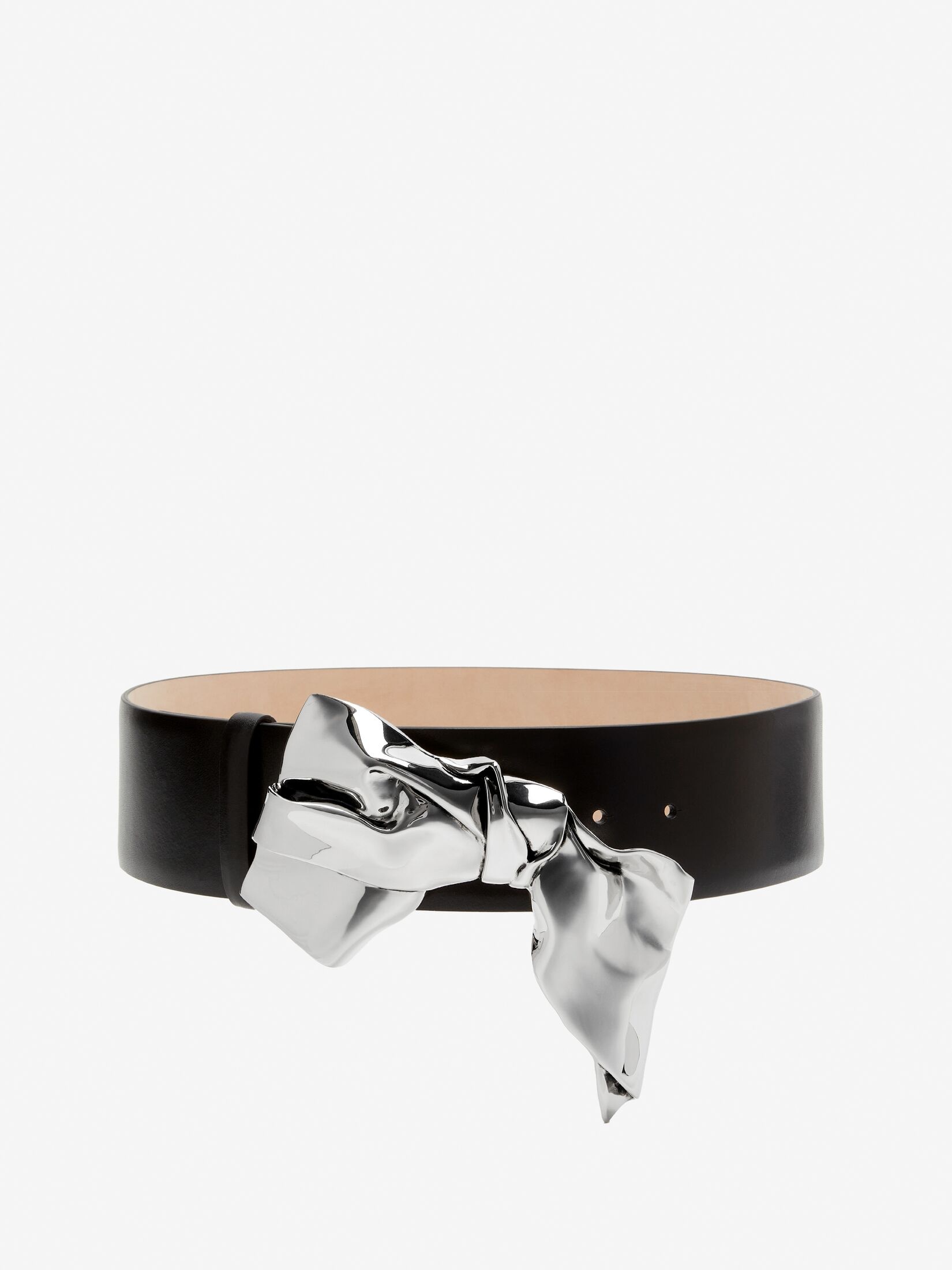 Women's The Metal Fold Belt in Black - 1