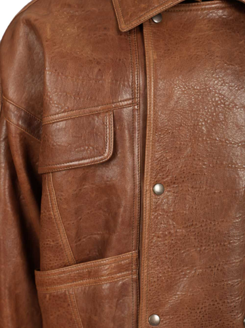 Leather Jacket Jackets Brown - 4