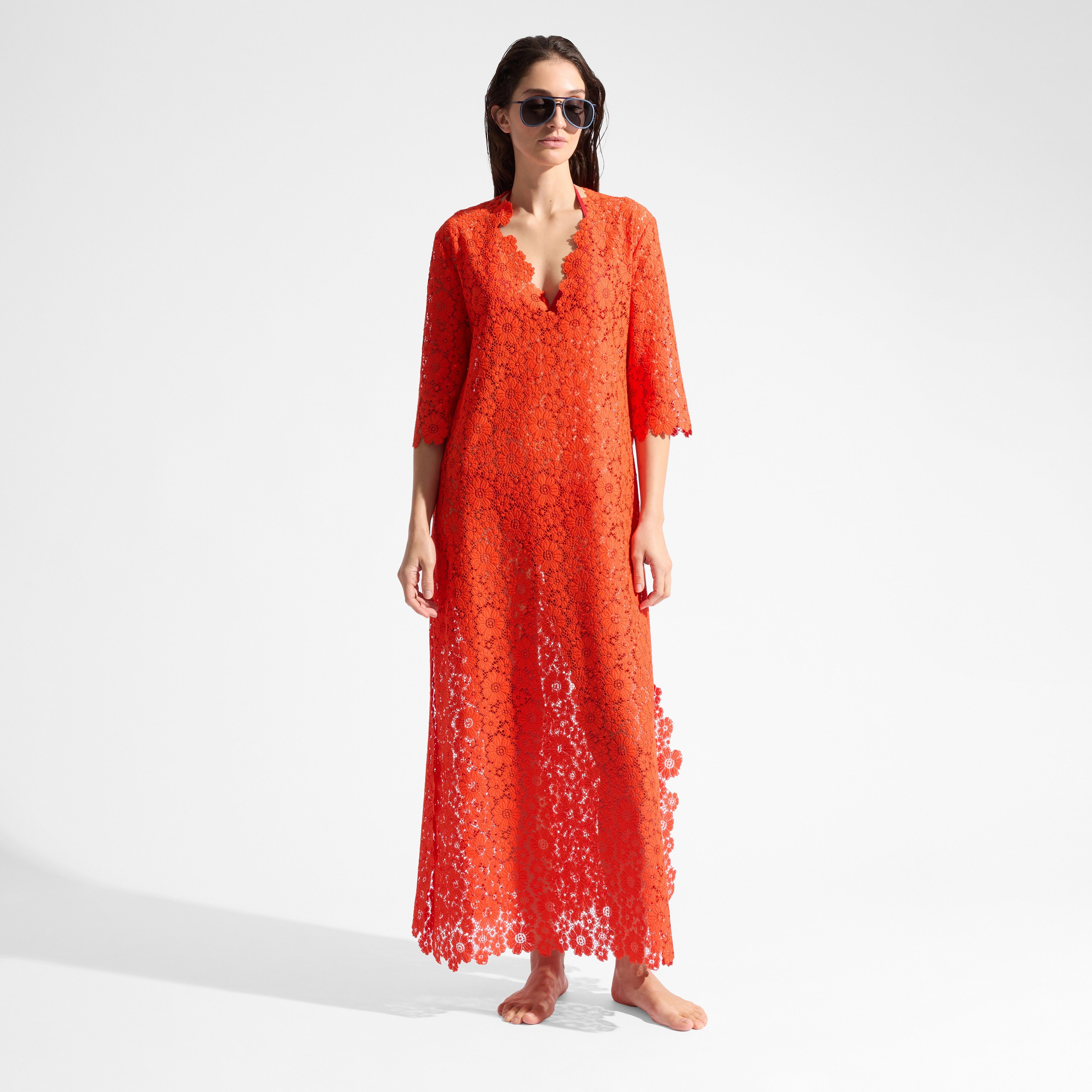 Women Guipure Kaftan Flowers Lace - 1