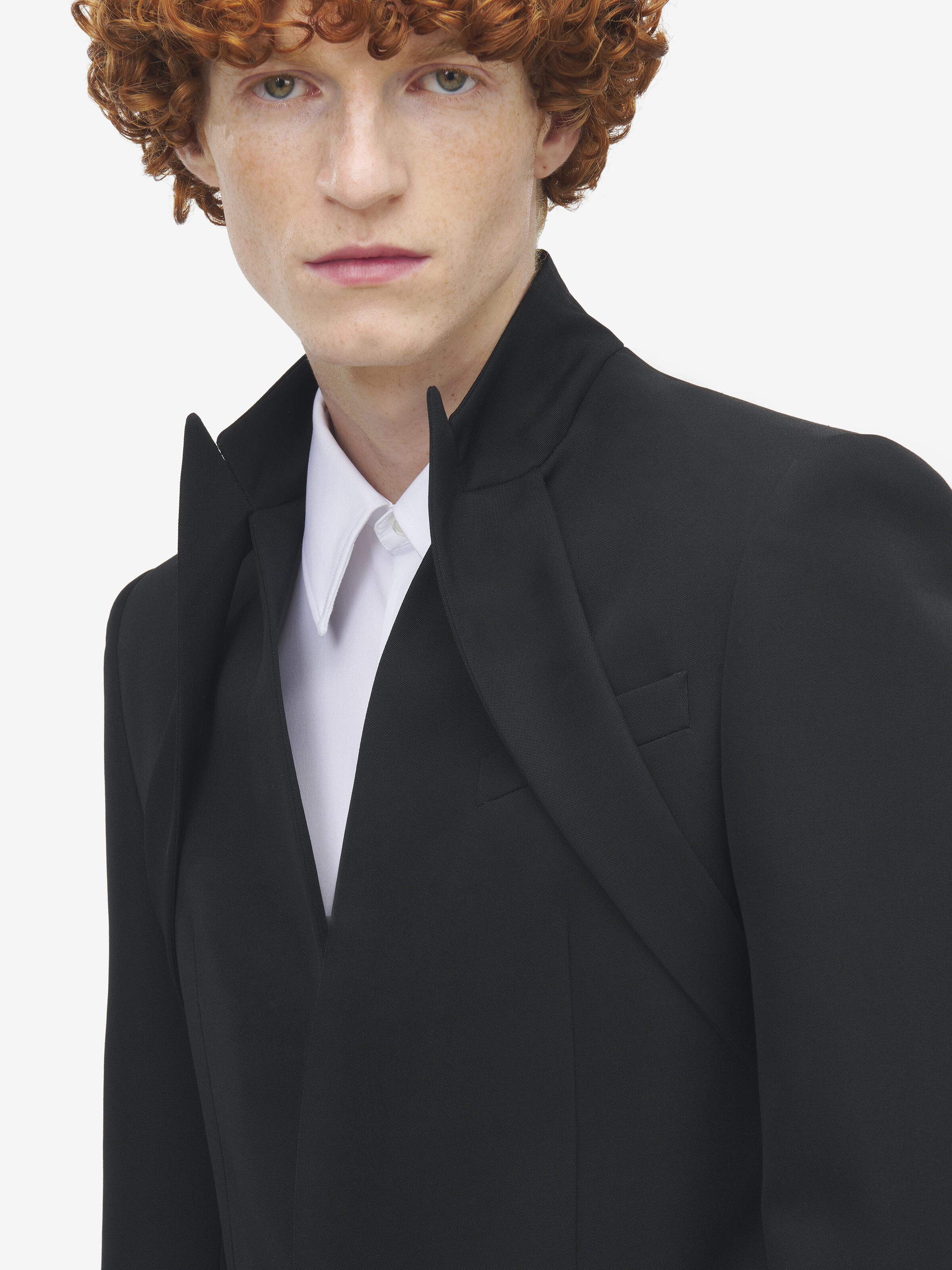 Reverse Lapel Single-breasted Jacket - 6