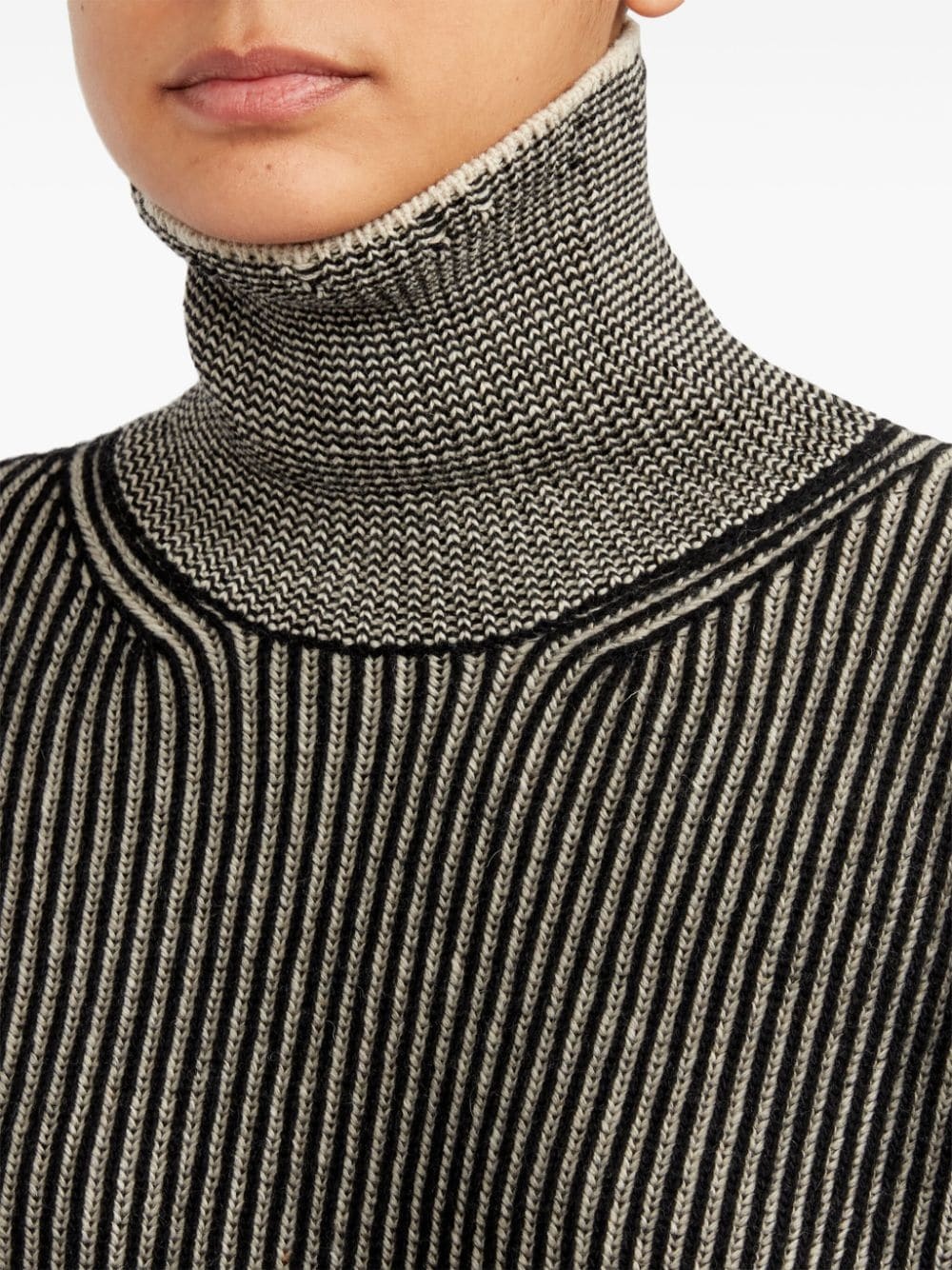 distressed rib-knit jumper dress - 7